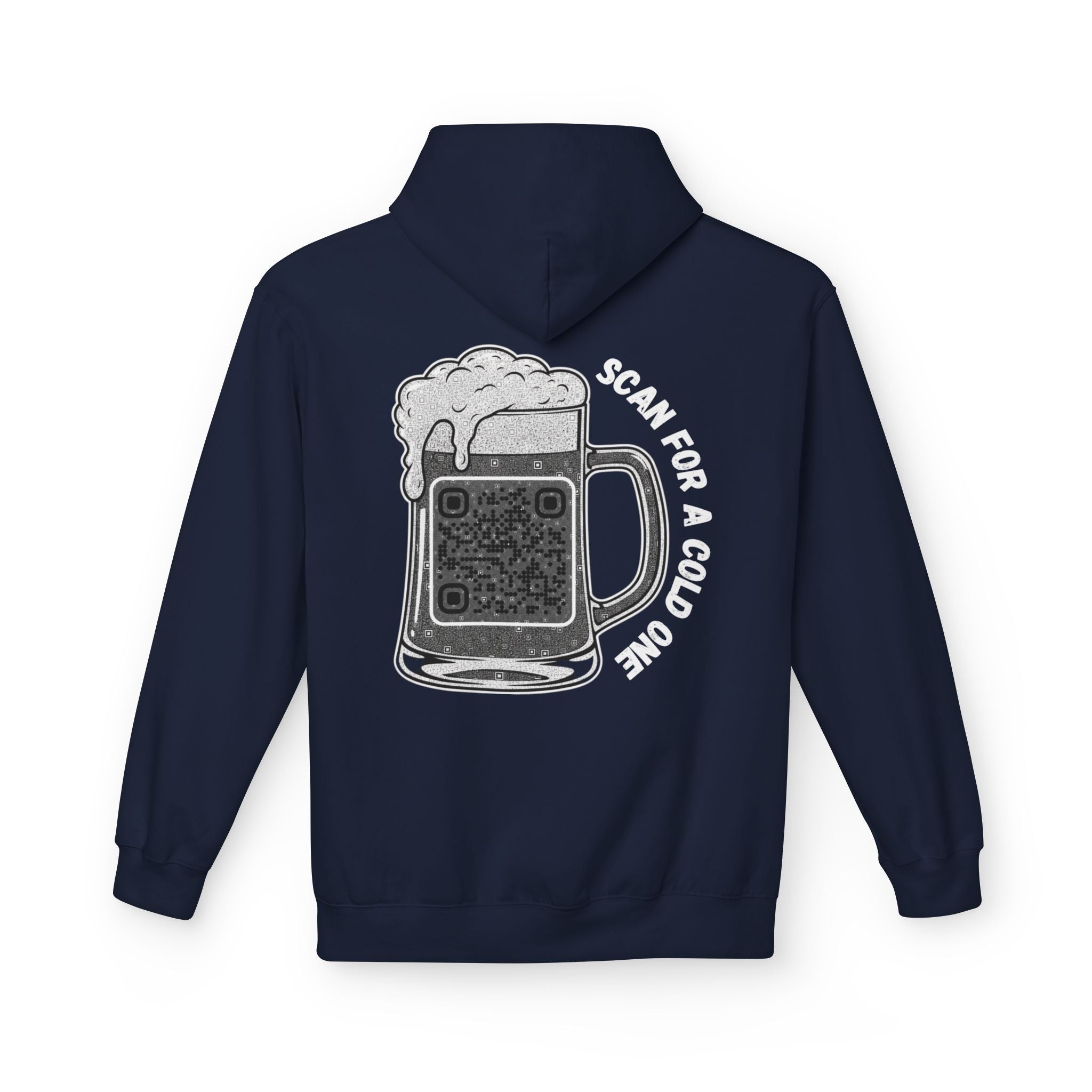 Beer Mug QR Unisex Kangaroo Pockets Hoodie