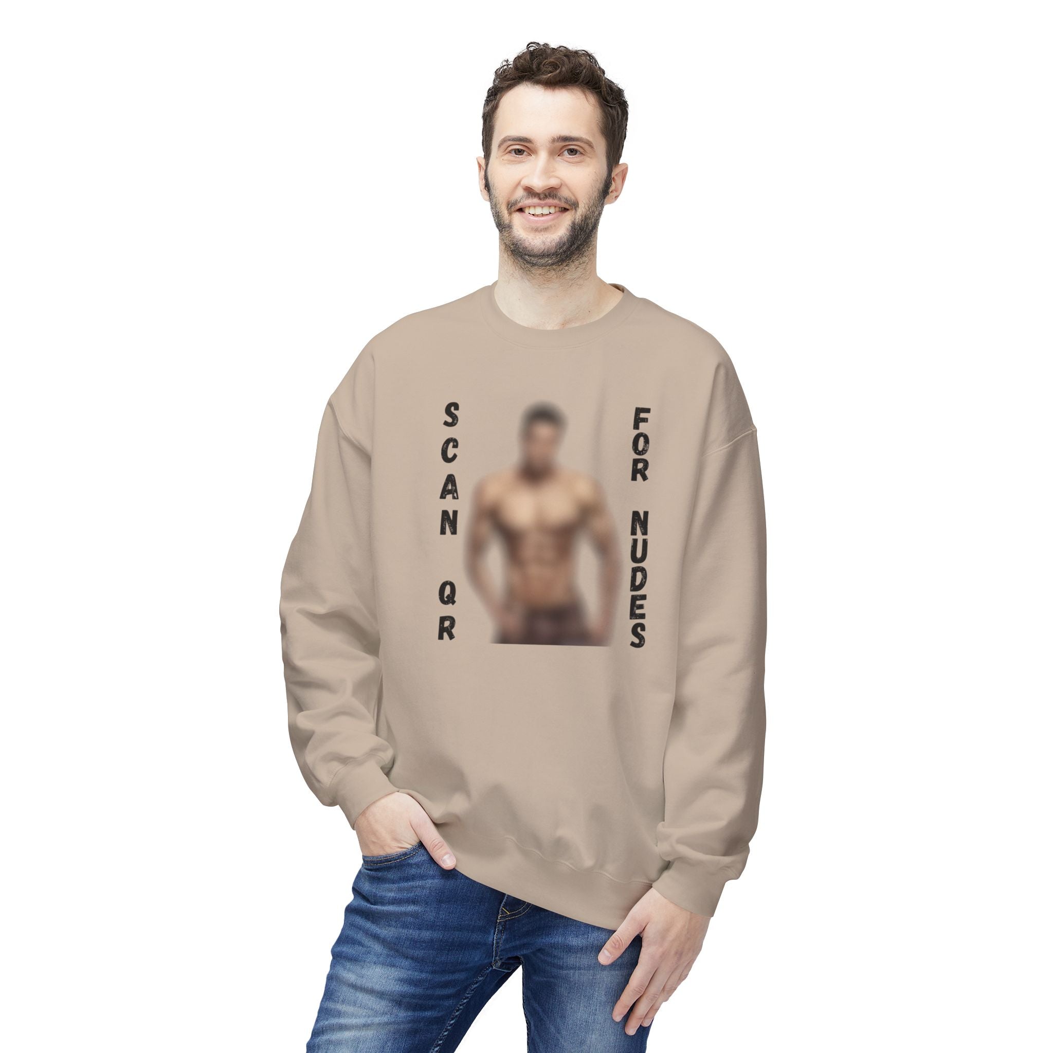 Scan For Nudes QR Man Sweatshirt