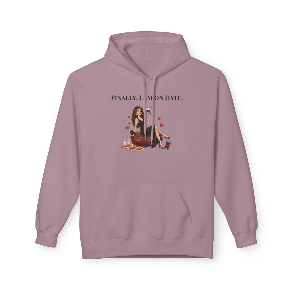 Finally On Date Woman Kangaroo Pockets Hoodie