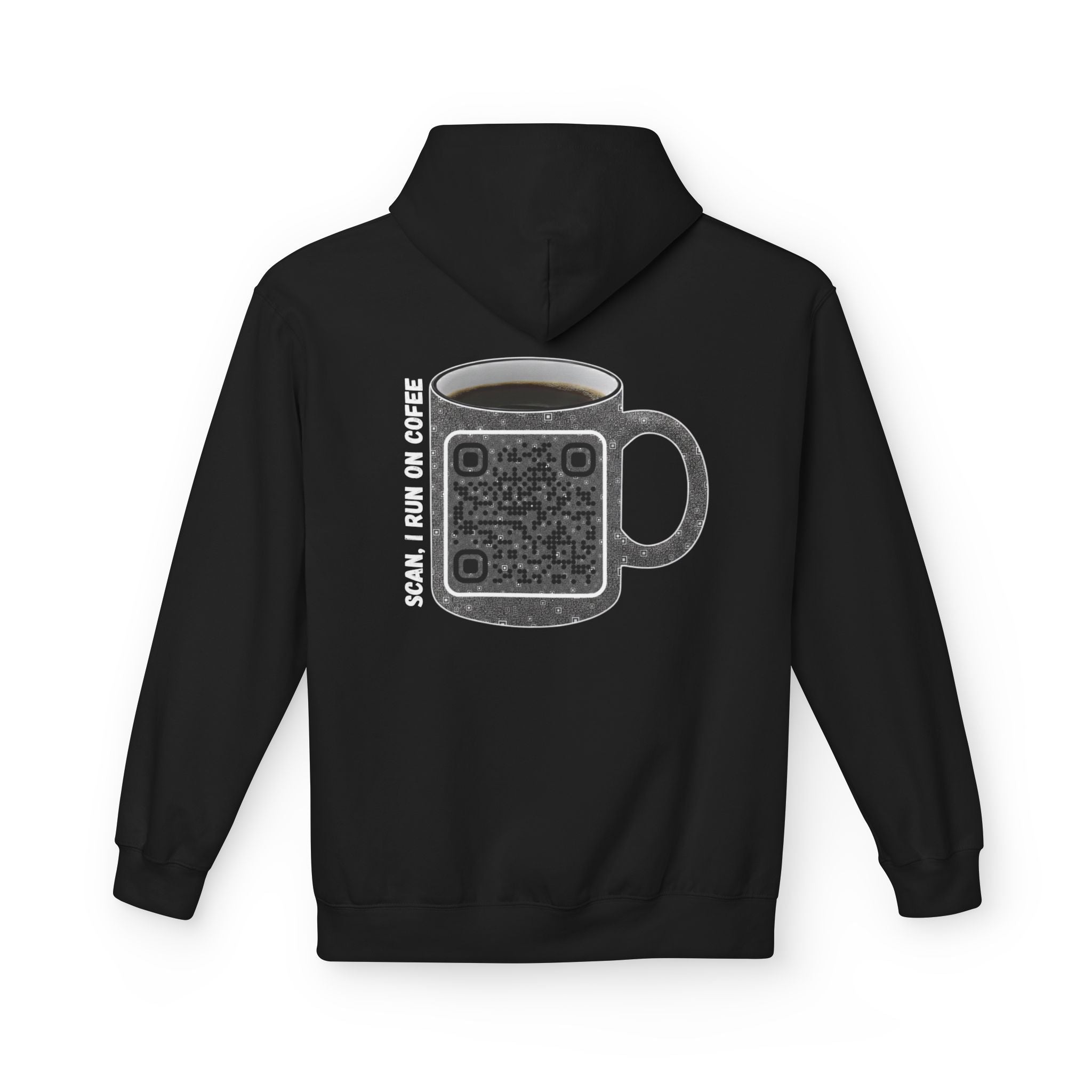 Caffeine QR Unisex Kangaroo Pockets Hoodie