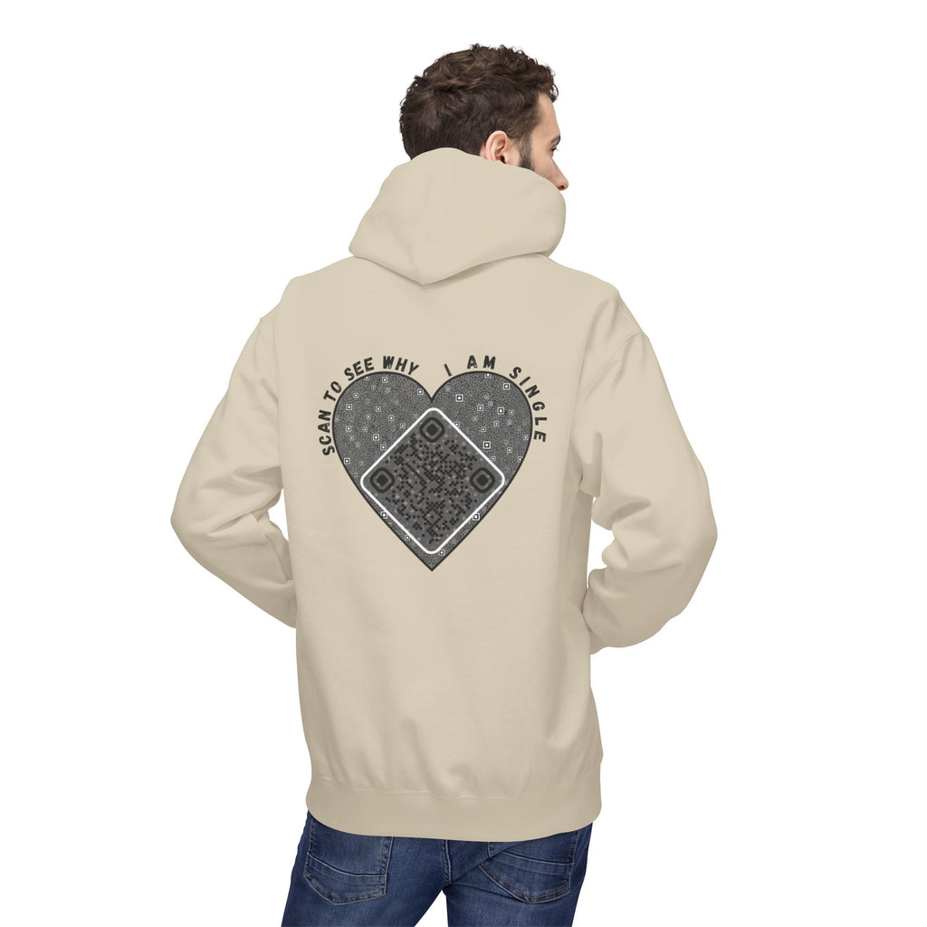 Heart QR Unisex Kangaroo Pockets Hoodie