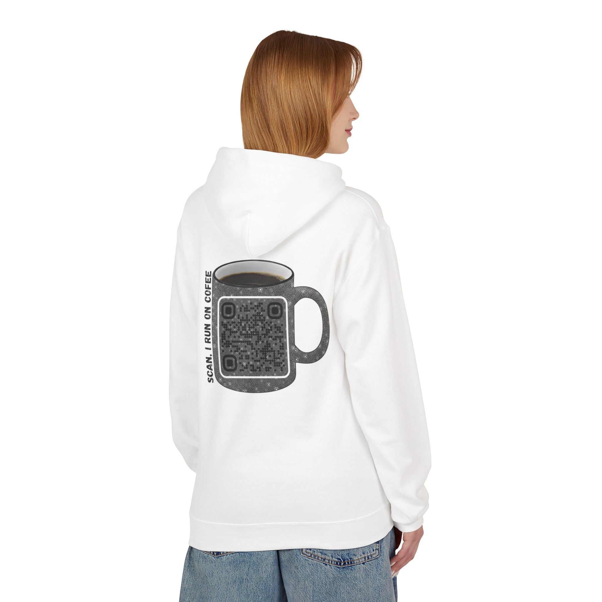 Caffeine QR Unisex Kangaroo Pockets Hoodie