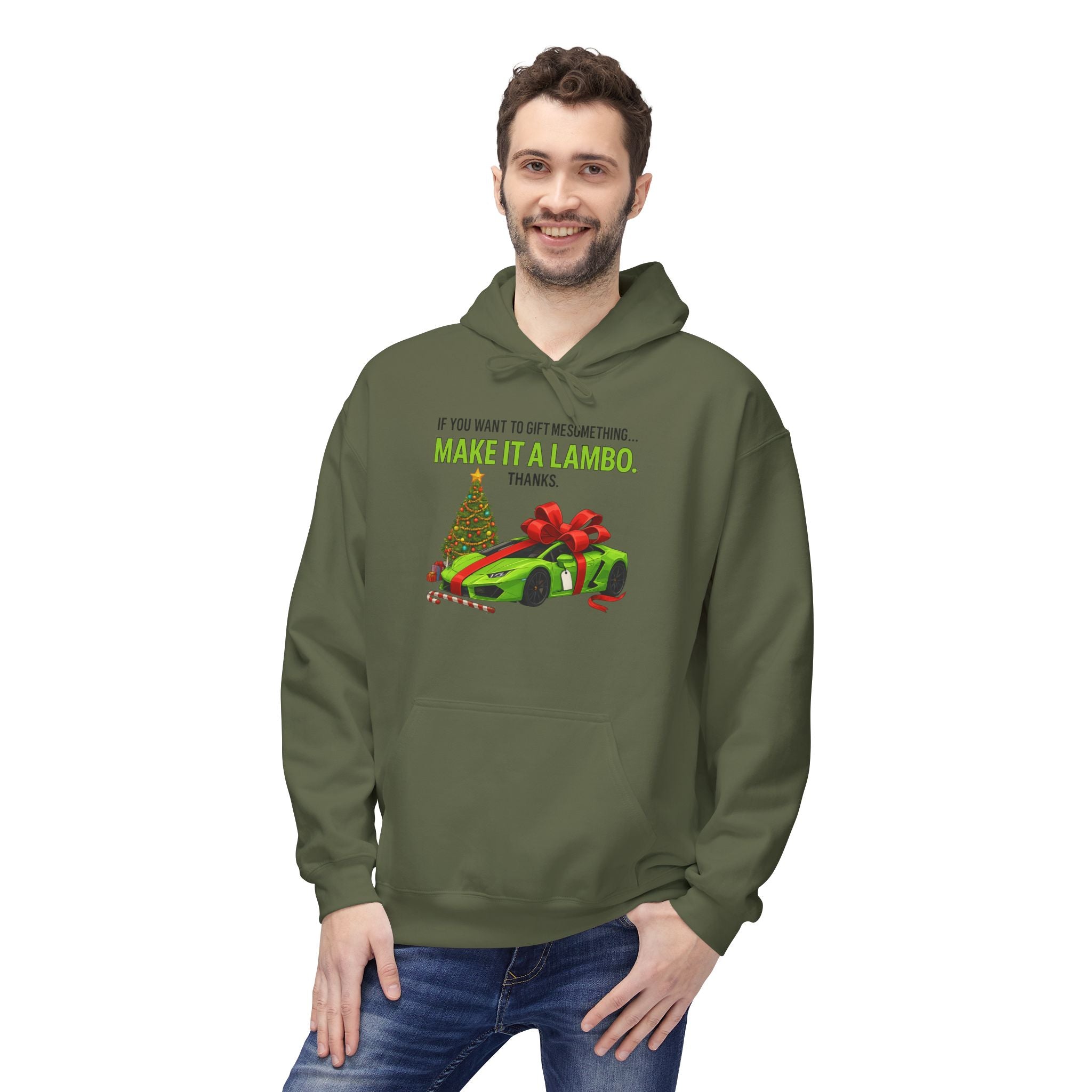 Christmas Gift Make It Lambo Unisex Kangaroo Pocket Hoodie