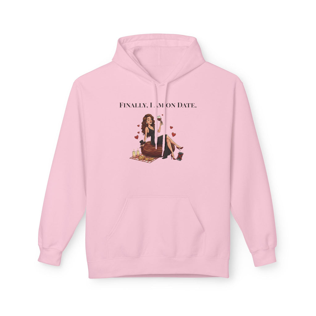 Finally On Date Woman Kangaroo Pockets Hoodie