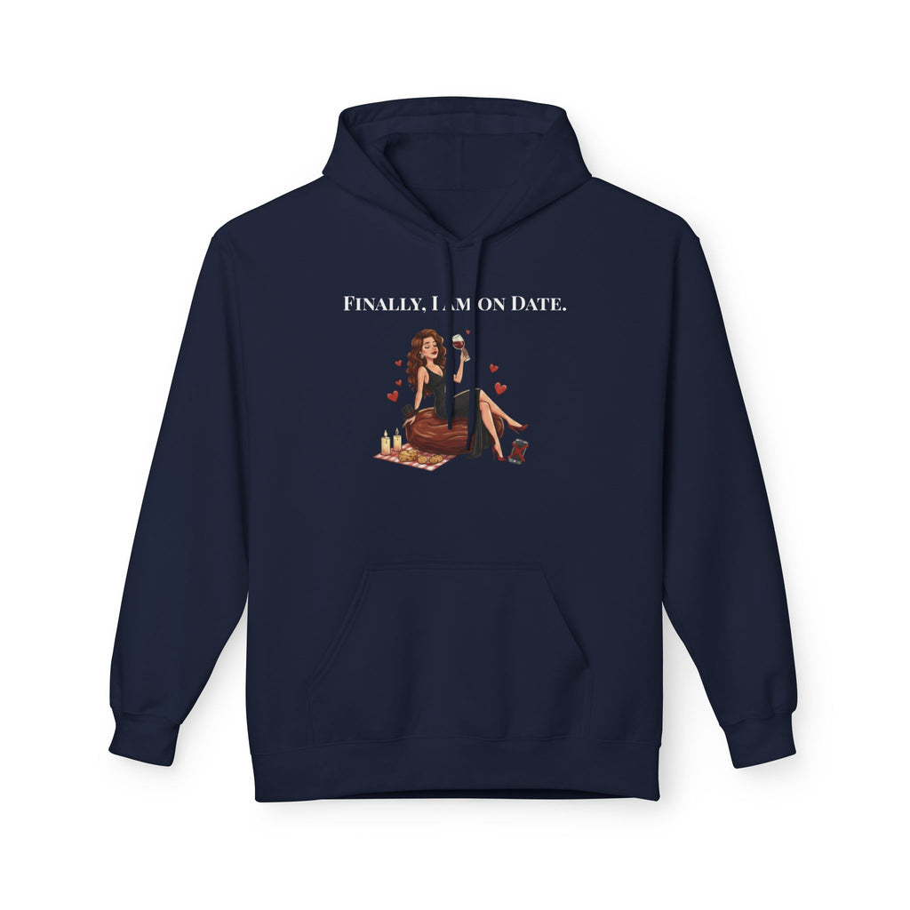 Finally On Date Woman Kangaroo Pockets Hoodie