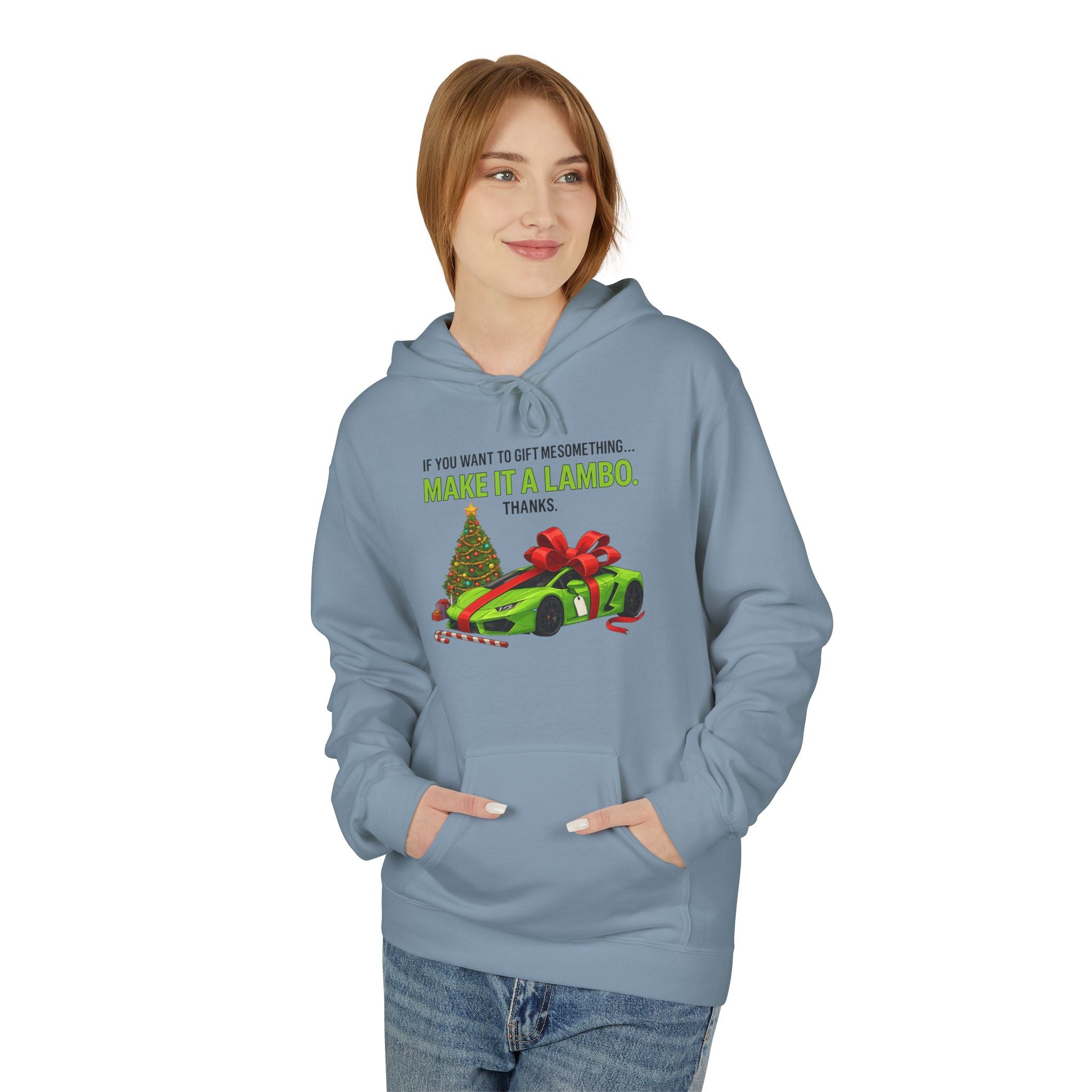 Christmas Gift Make It Lambo Unisex Kangaroo Pocket Hoodie