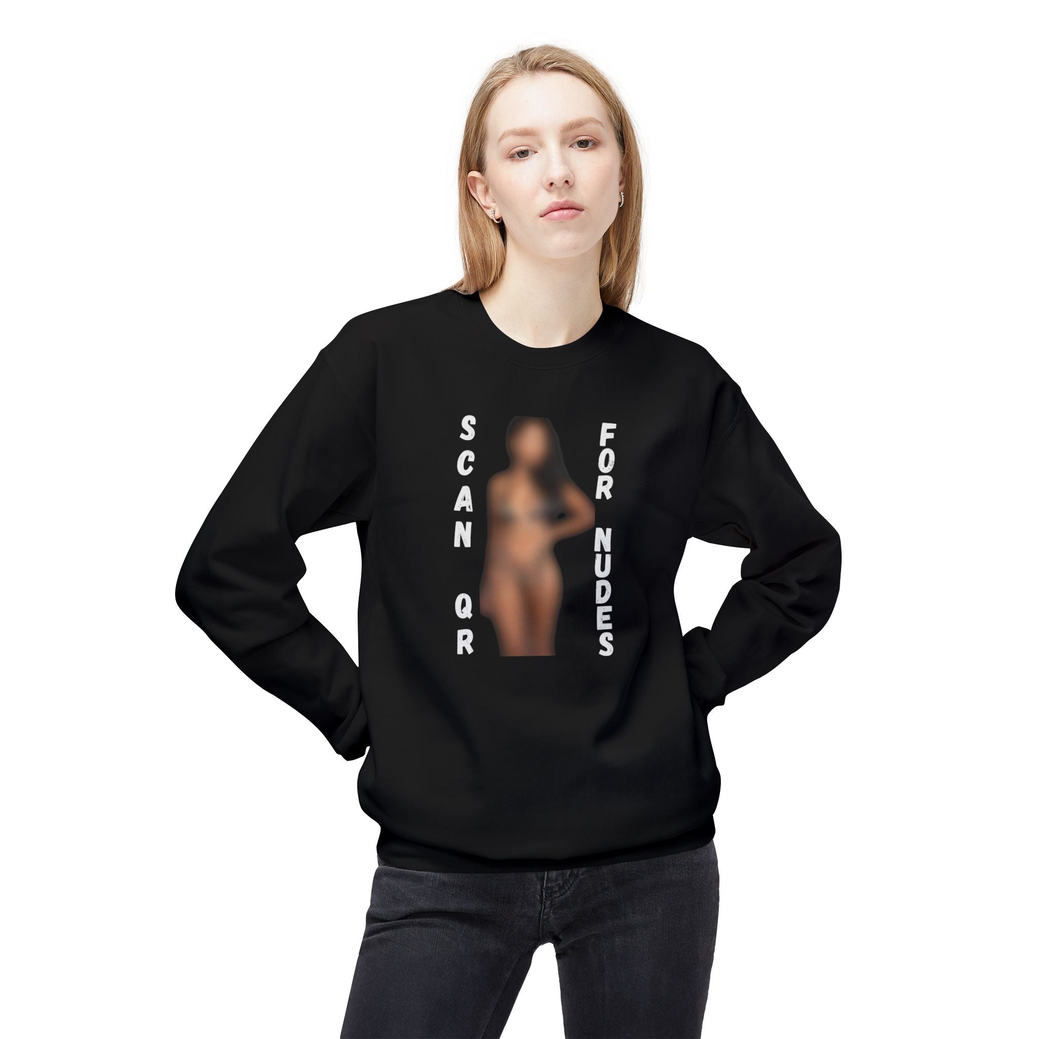 Scan For Nudes QR Woman Sweatshirt