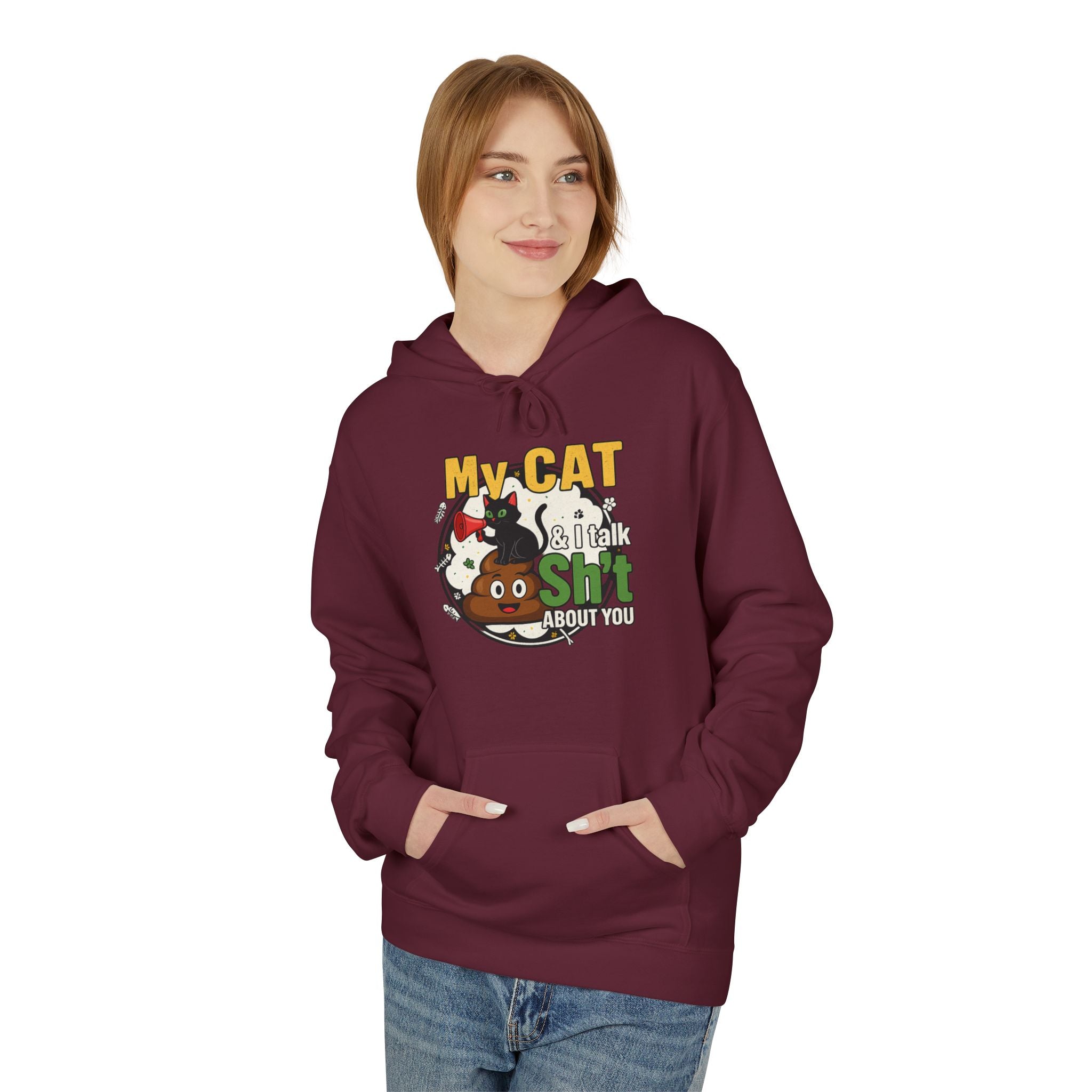 Cat Talk Sh*t Unisex Kangaroo Pocket Hoodie