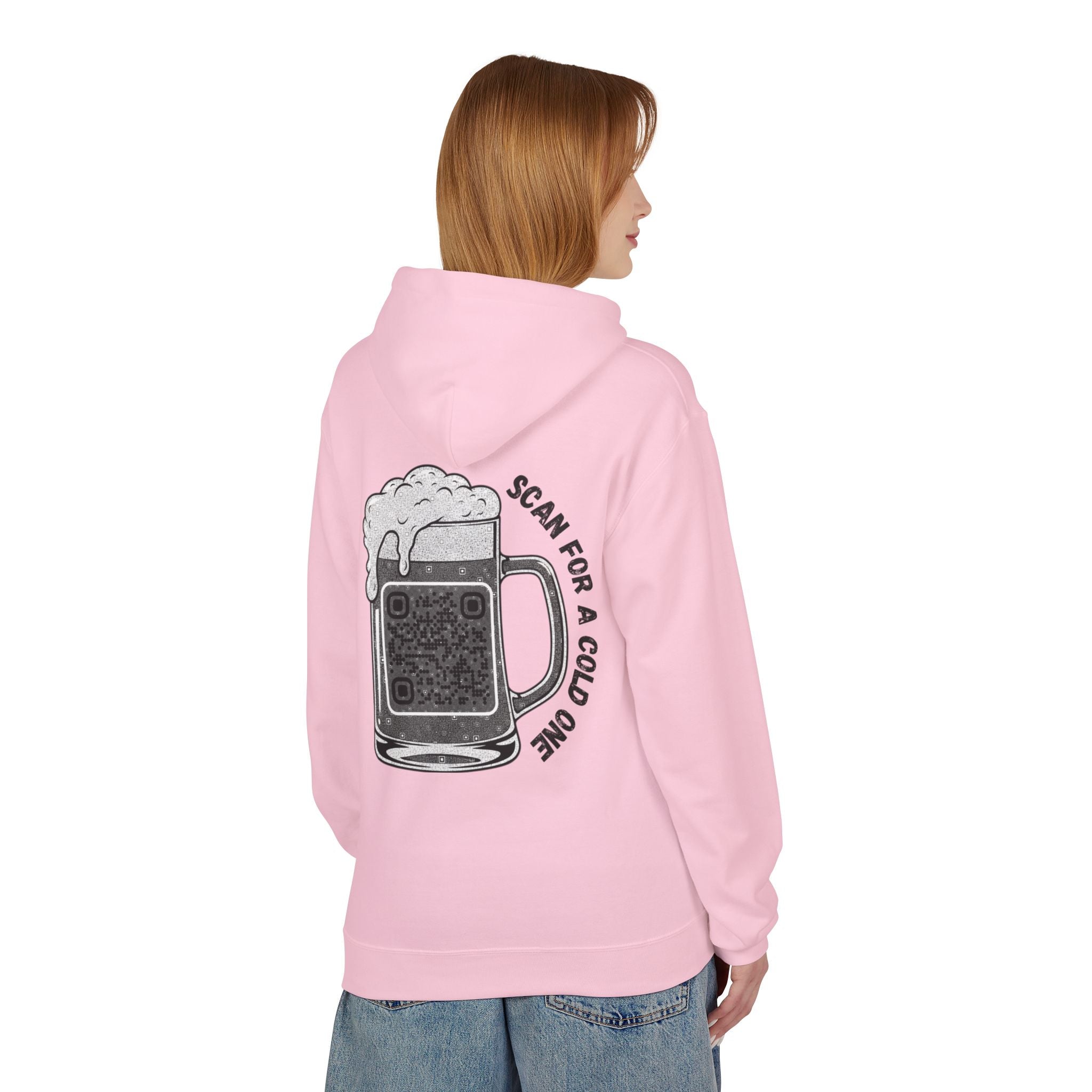 Beer Mug QR Unisex Kangaroo Pockets Hoodie