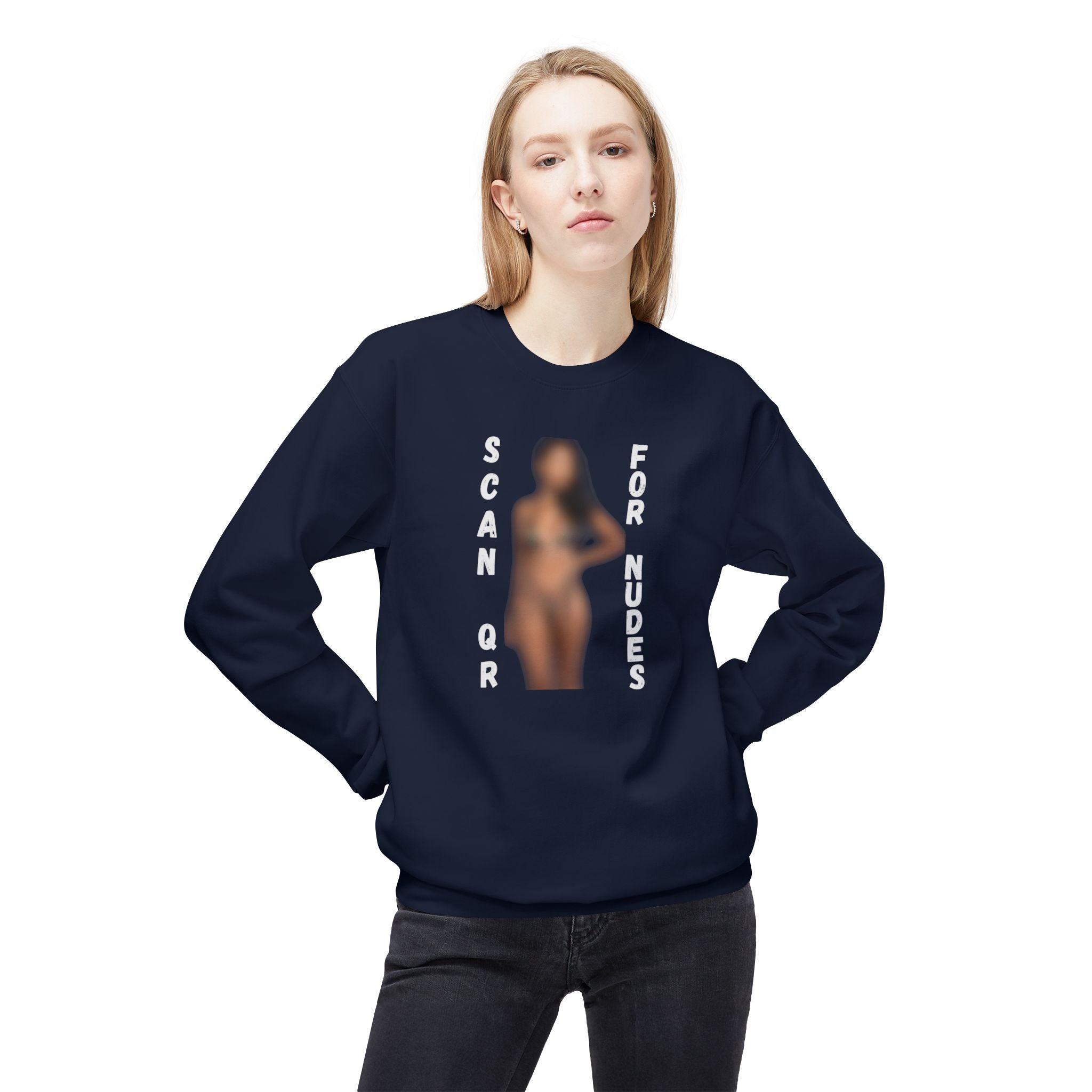 Scan For Nudes QR Woman Sweatshirt