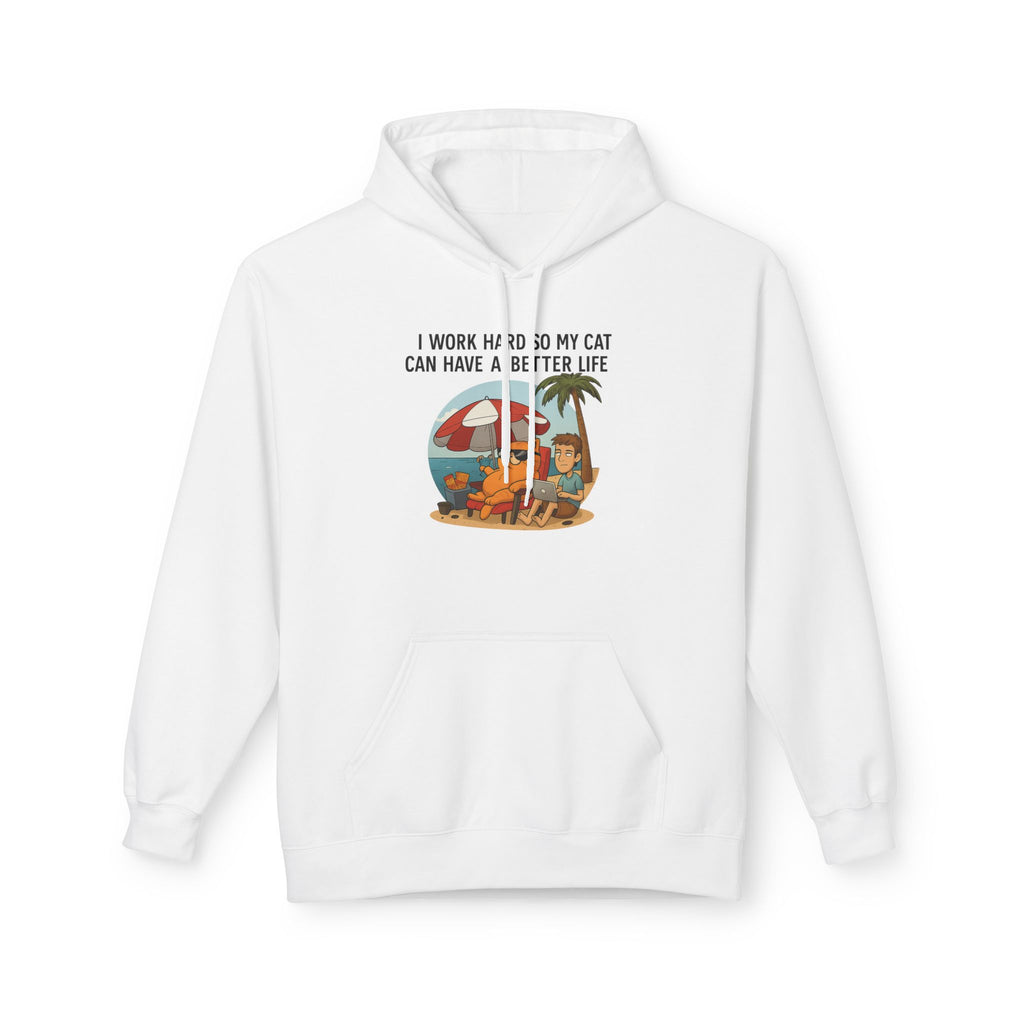 Cat Better Life Unisex Kangaroo Pocket Hoodie