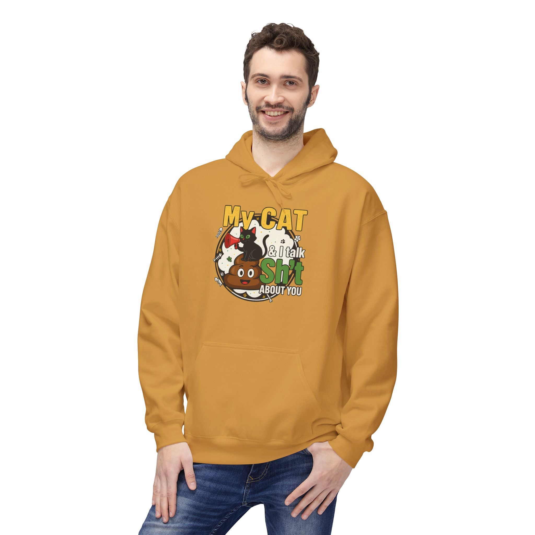 Cat Talk Sh*t Unisex Kangaroo Pocket Hoodie