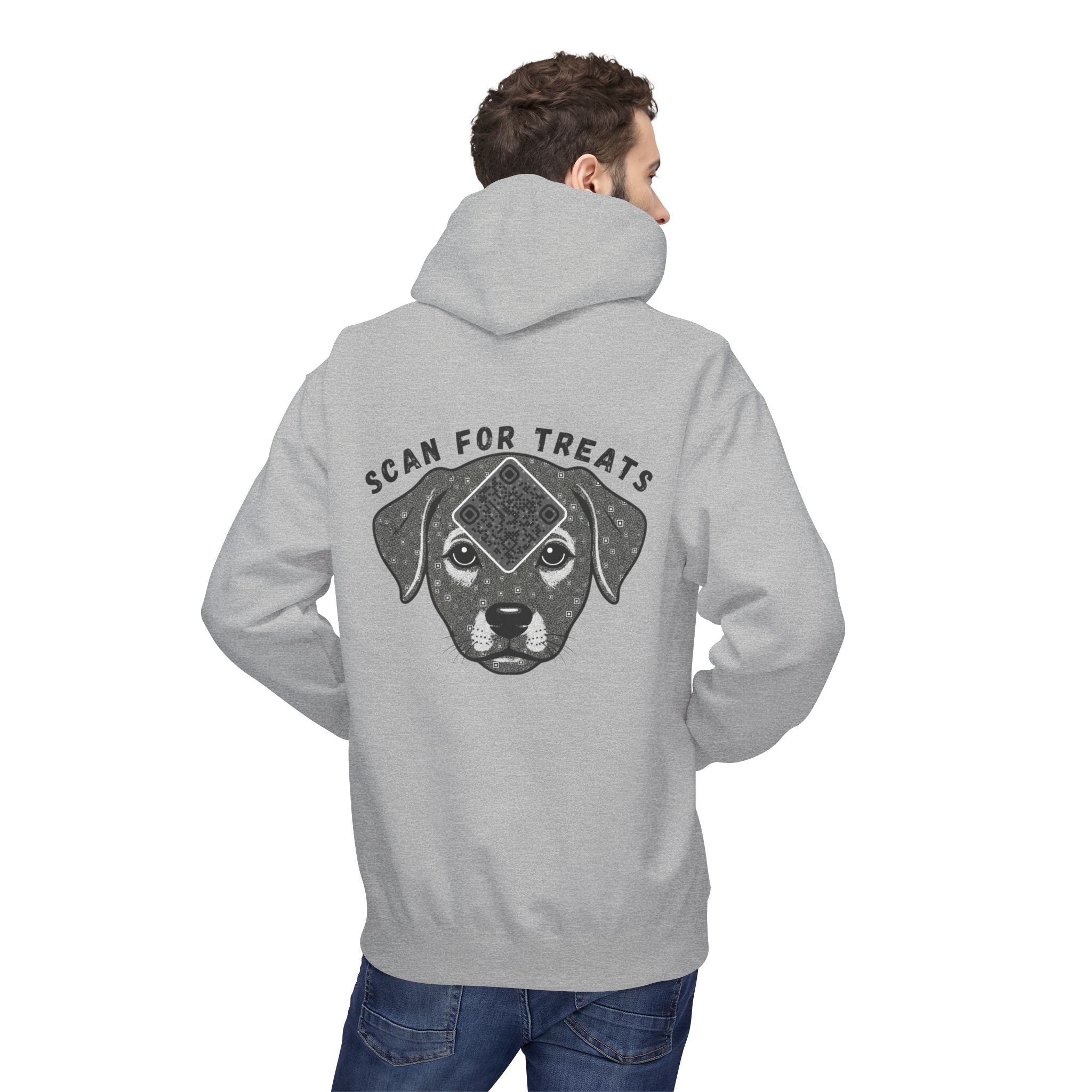 Dog QR Unisex Kangaroo Pockets Hoodie