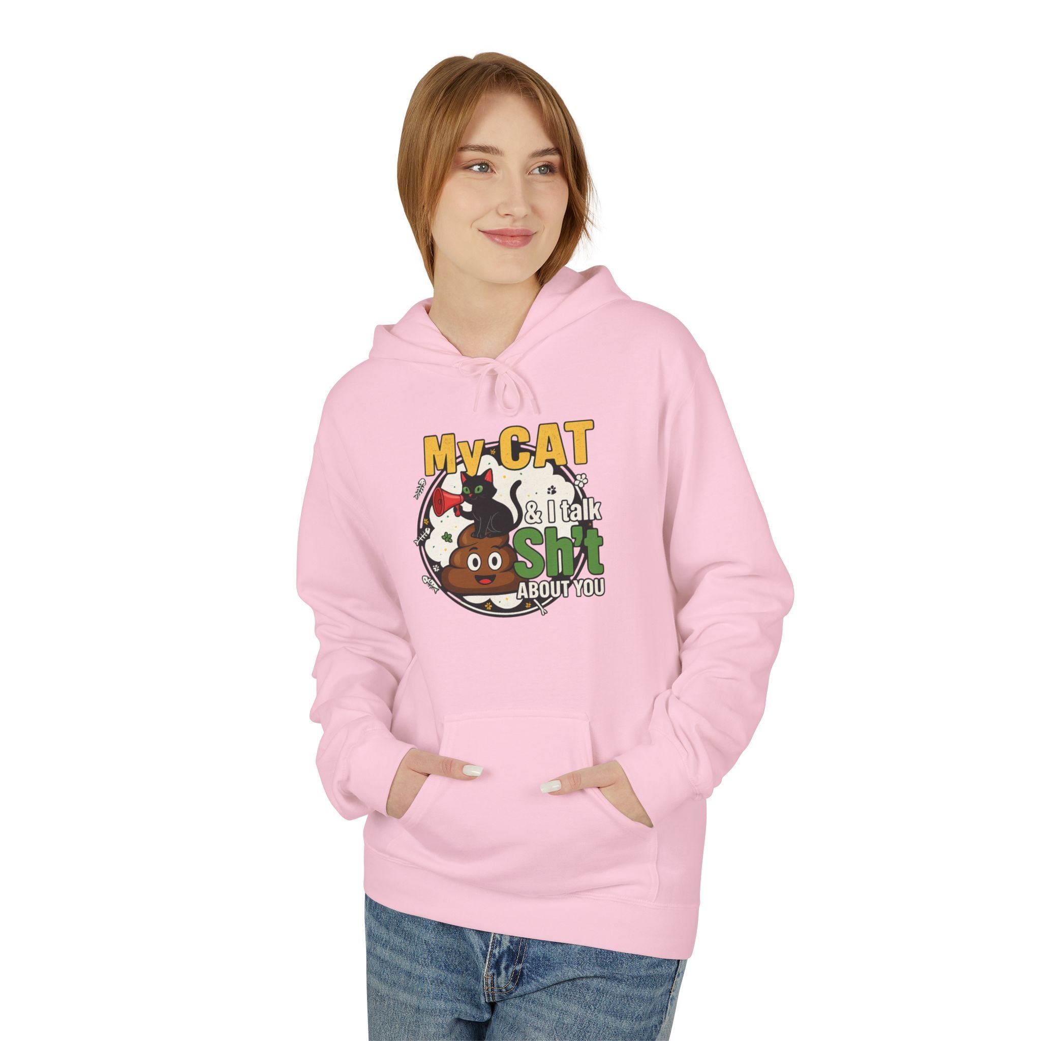 Cat Talk Sh*t Unisex Kangaroo Pocket Hoodie