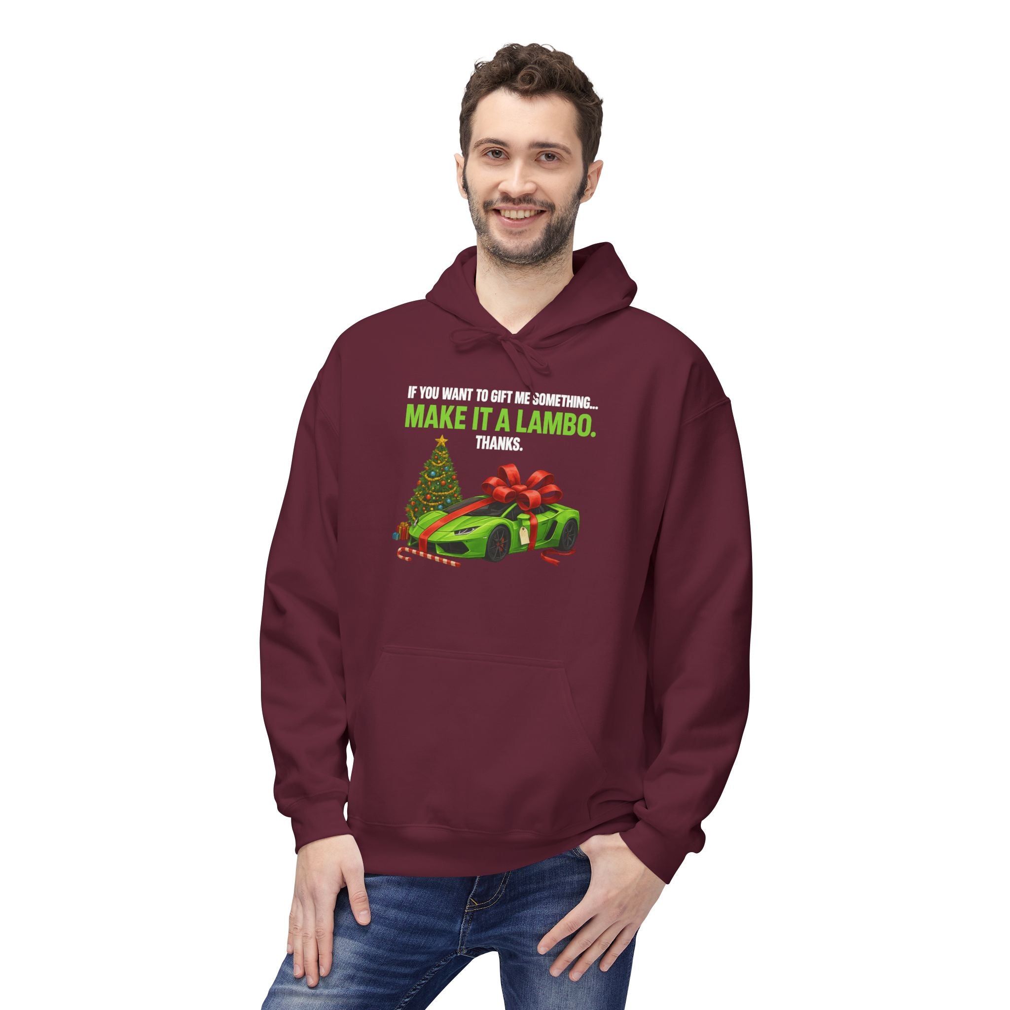 Christmas Gift Make It Lambo Unisex Kangaroo Pocket Hoodie
