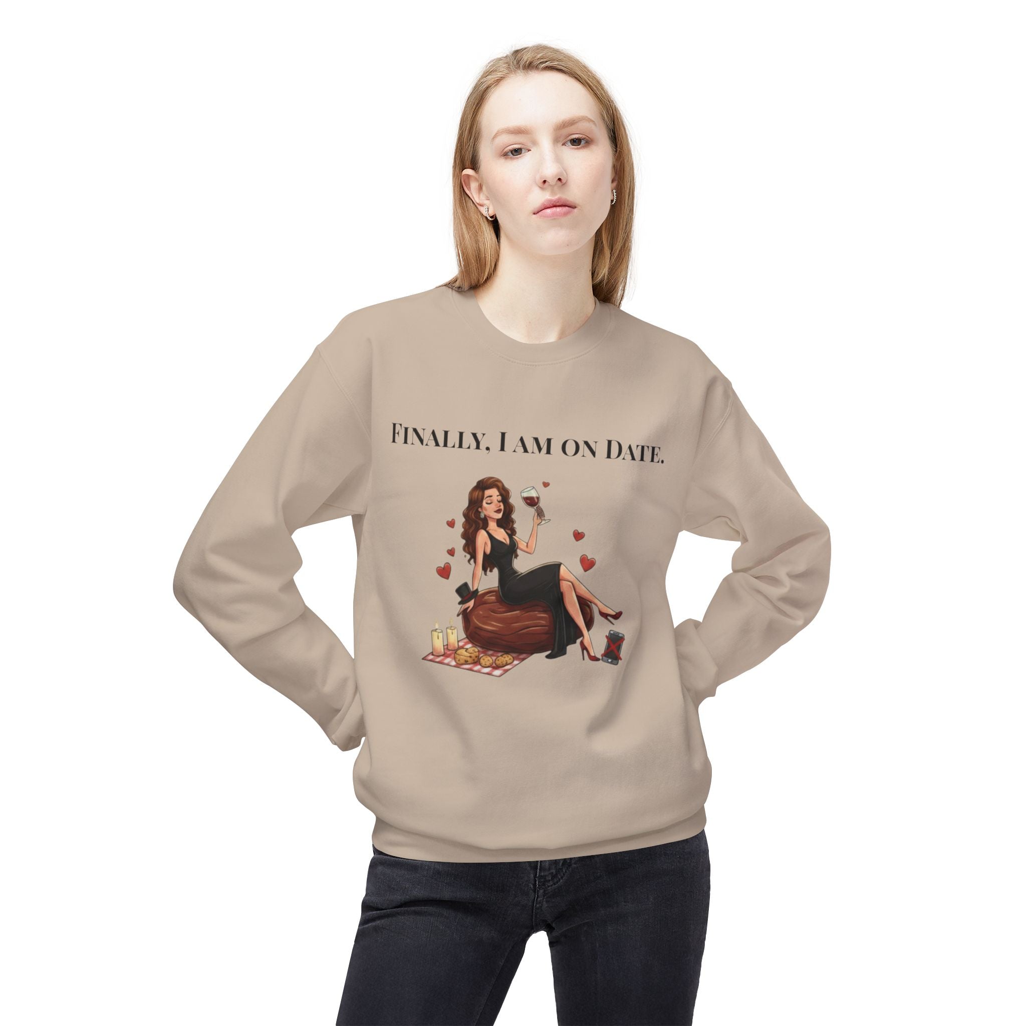 Finally On Date Woman Unisex Sweatshirt