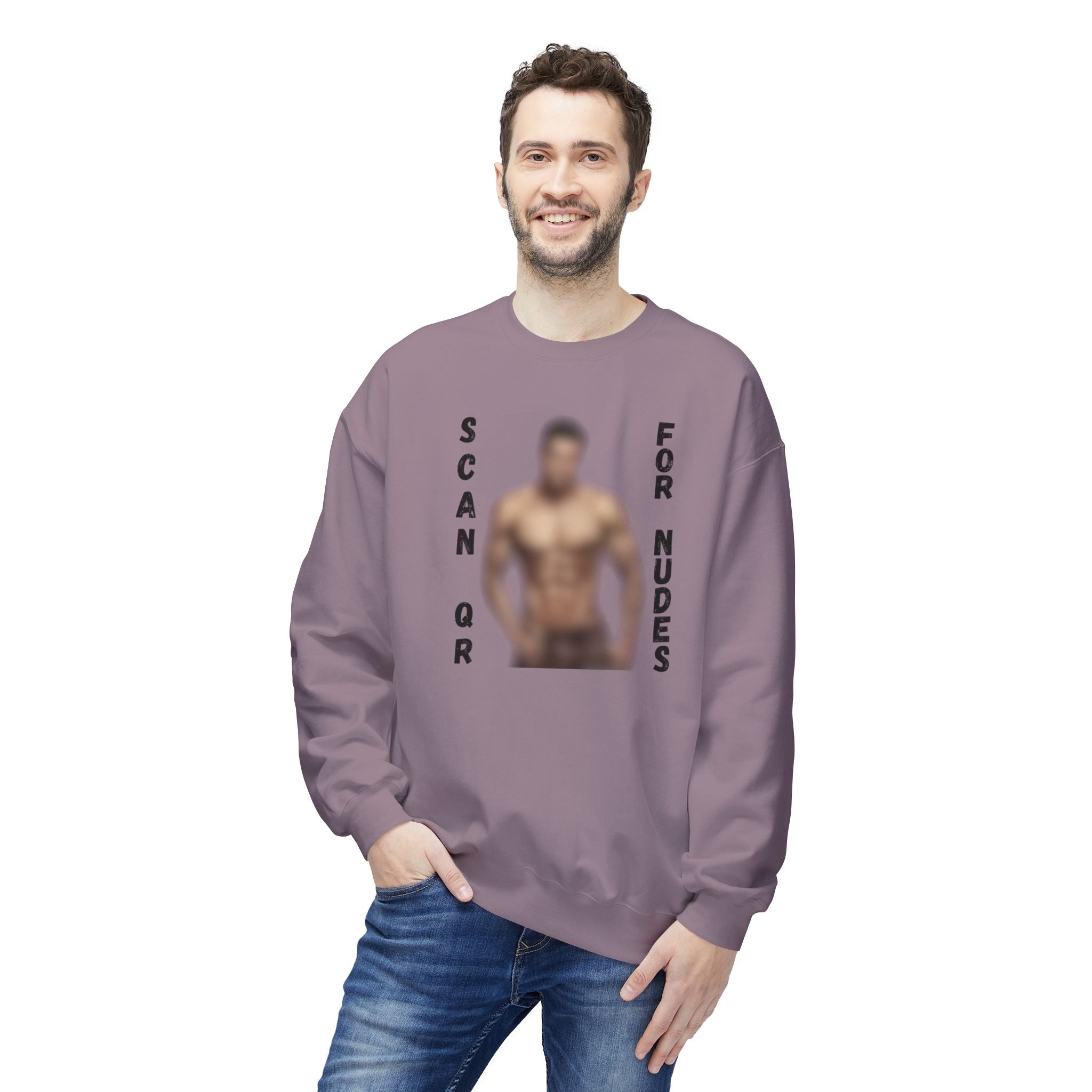 Scan For Nudes QR Man Sweatshirt
