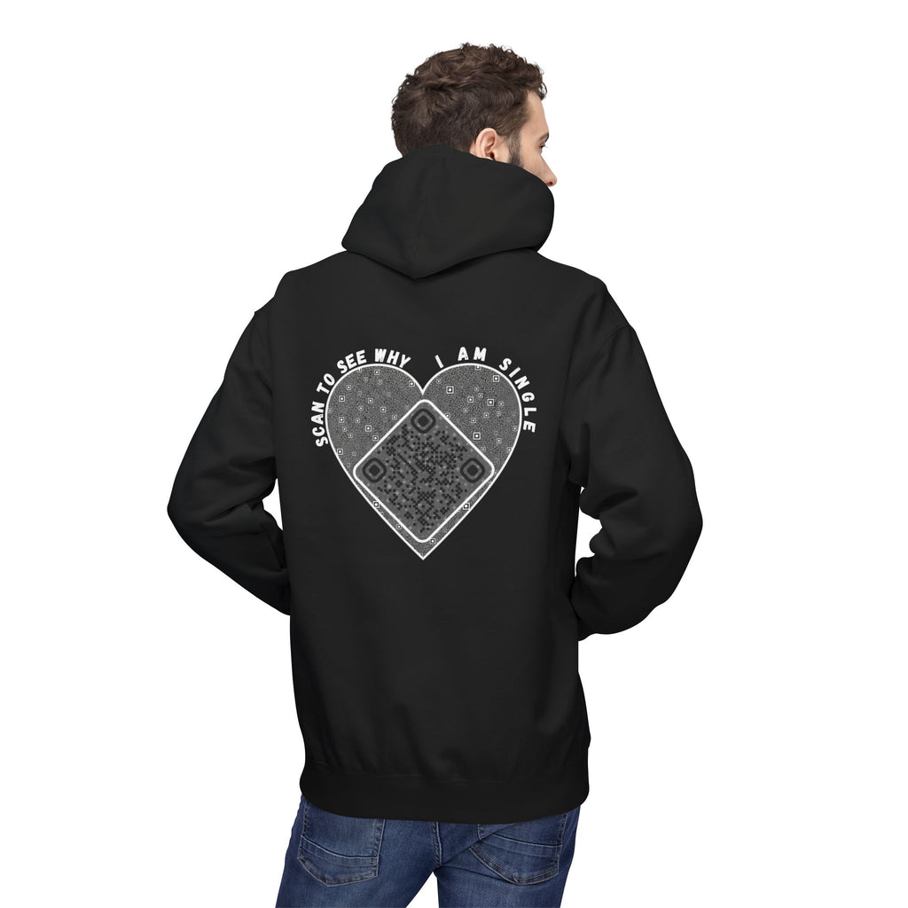 Heart QR Unisex Kangaroo Pockets Hoodie