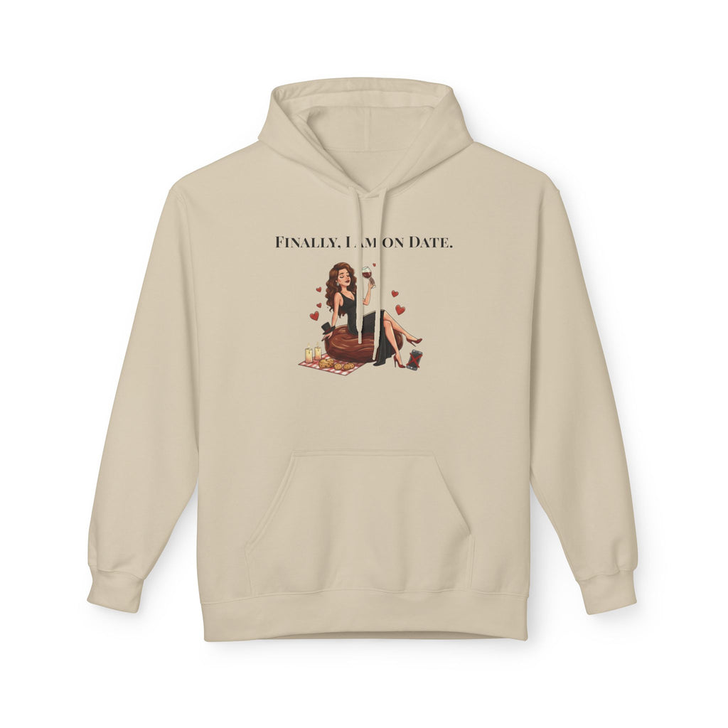 Finally On Date Woman Kangaroo Pockets Hoodie