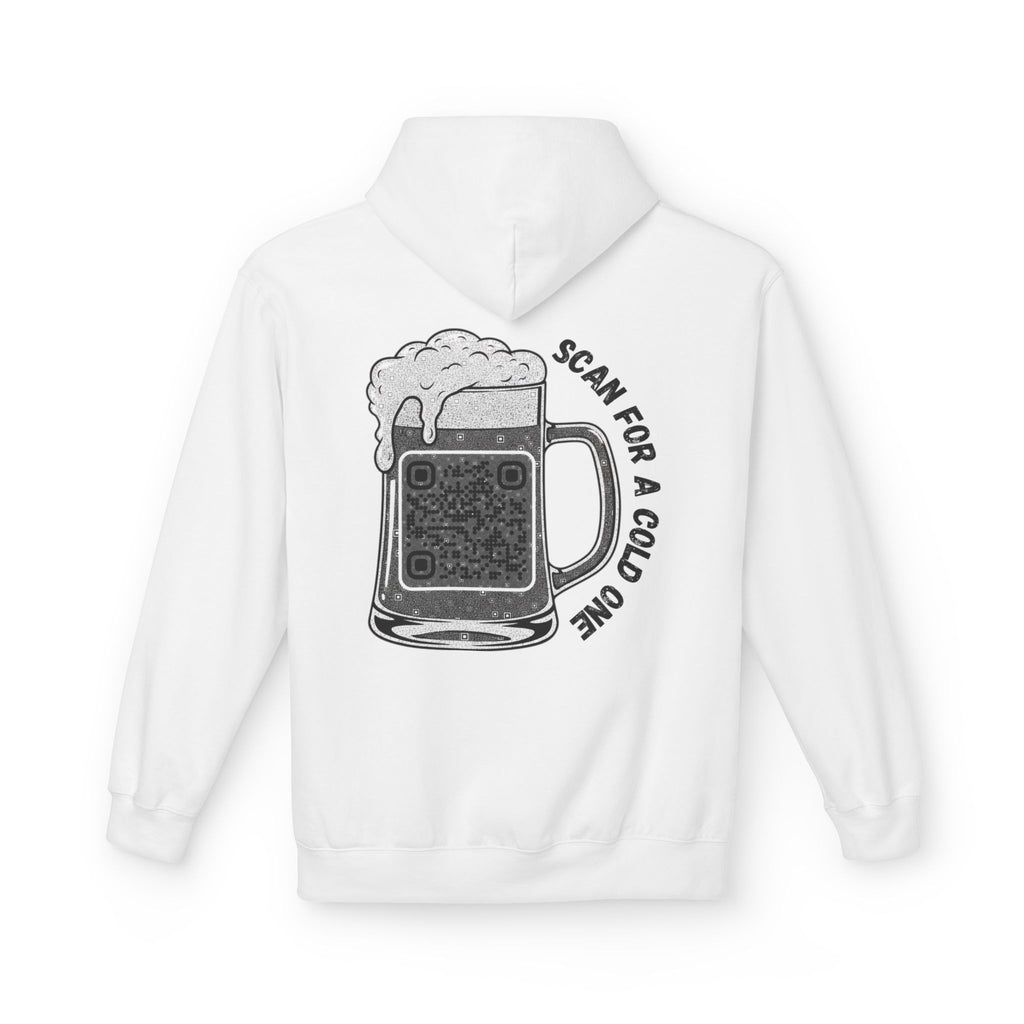 Beer Mug QR Unisex Kangaroo Pockets Hoodie