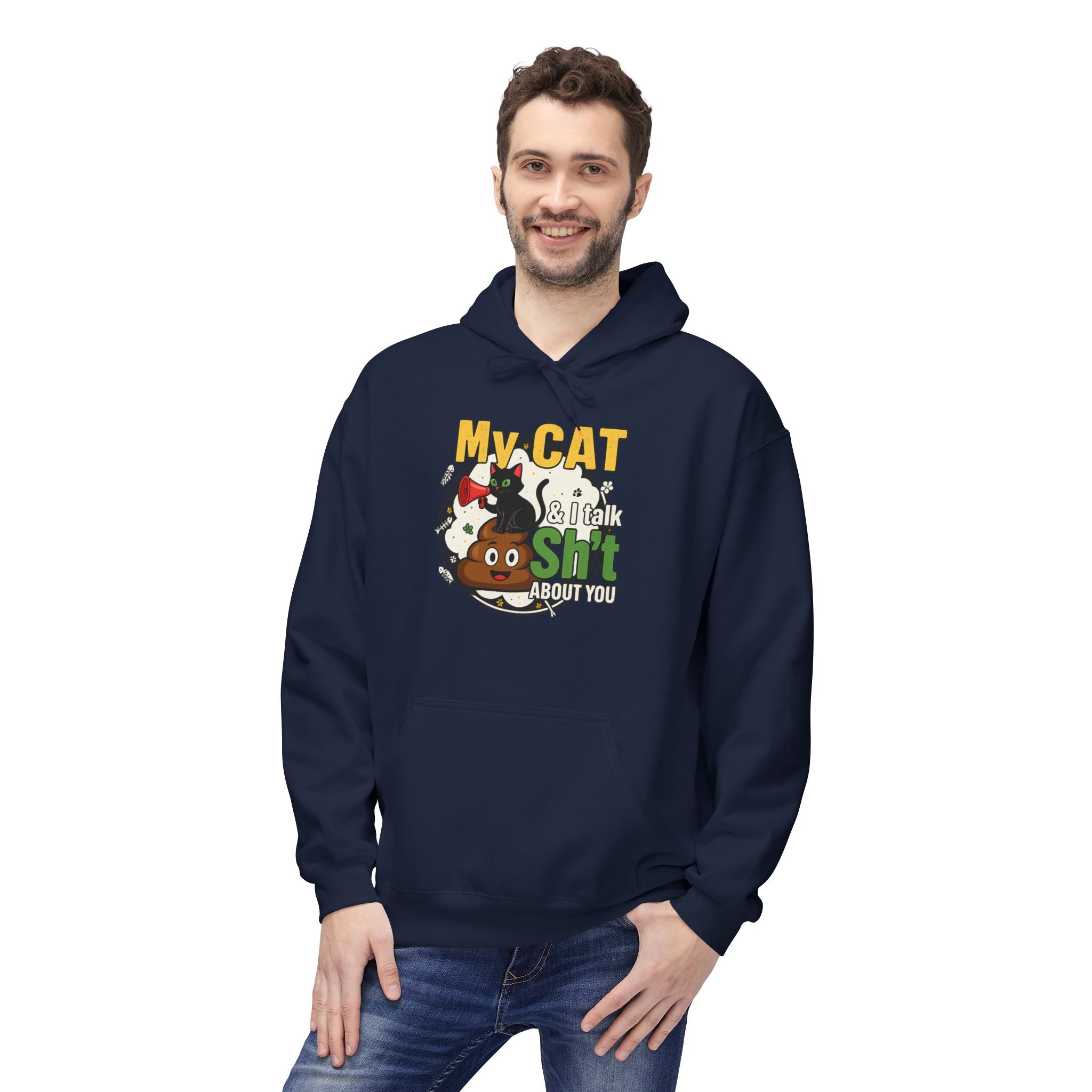 Cat Talk Sh*t Unisex Kangaroo Pocket Hoodie