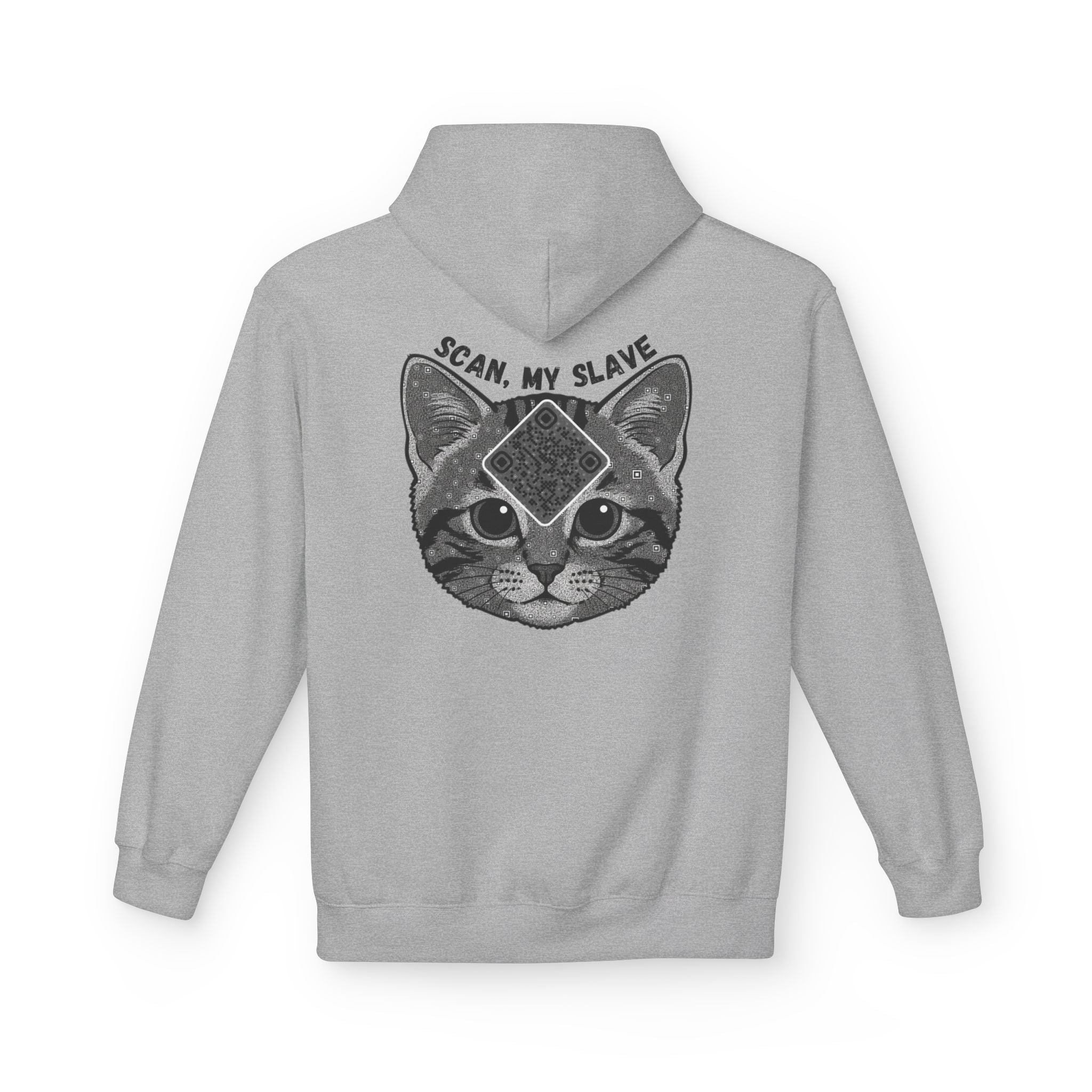 Cat QR Unisex Kangaroo Pockets Hoodie