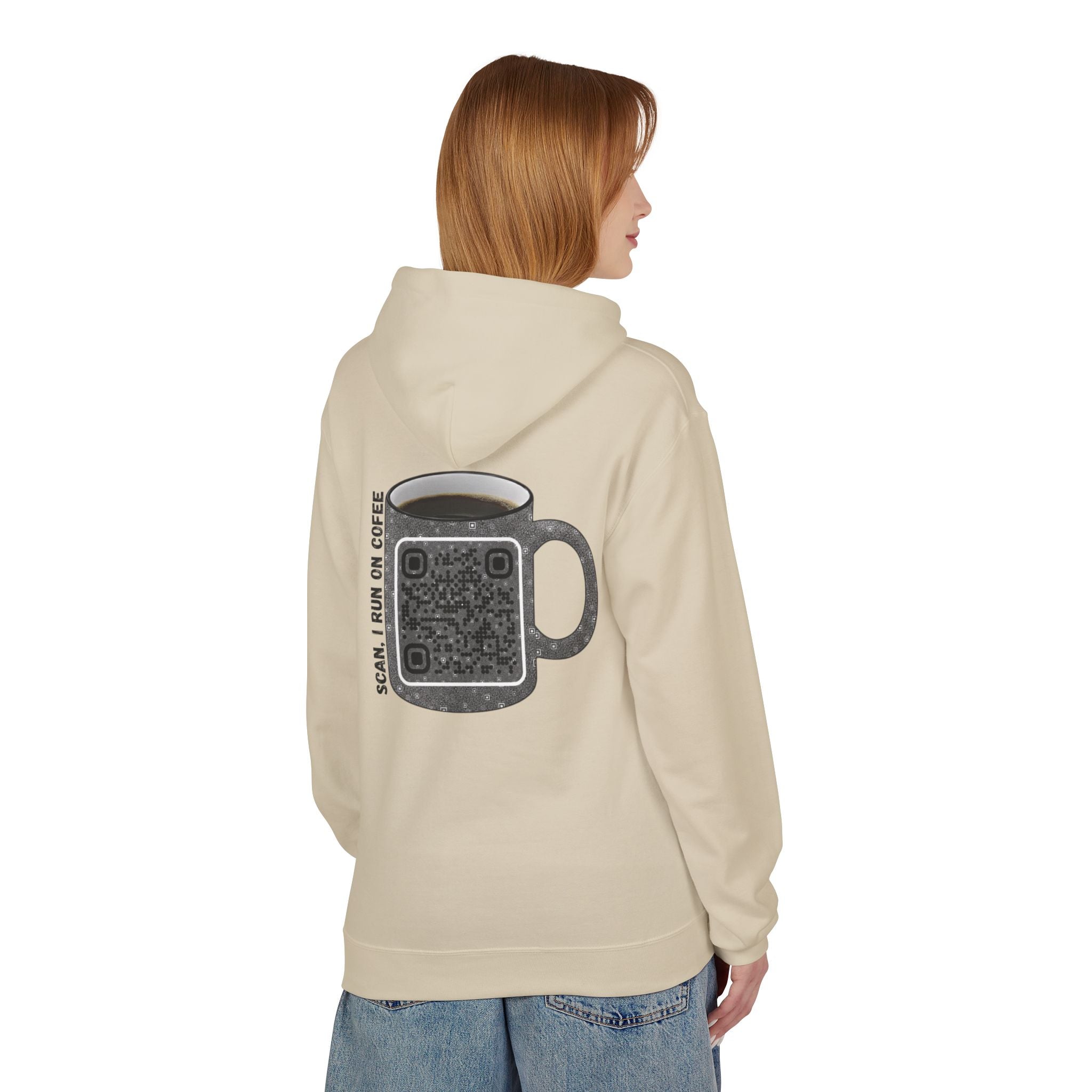 Caffeine QR Unisex Kangaroo Pockets Hoodie