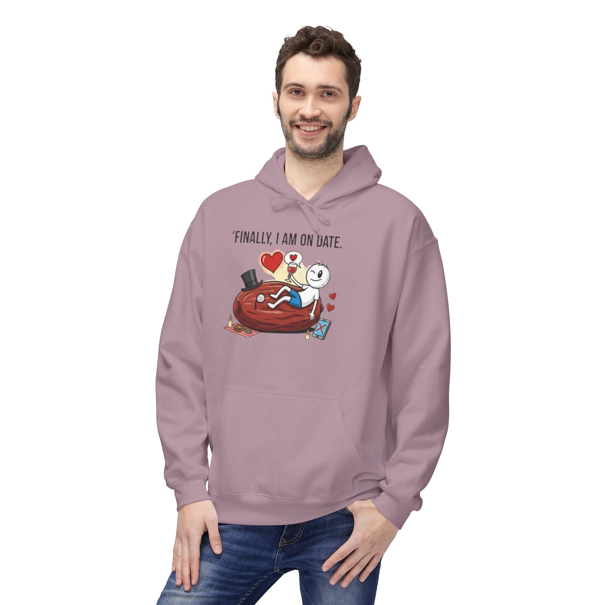 Finally On Date Man Kangaroo Pockets Hoodie