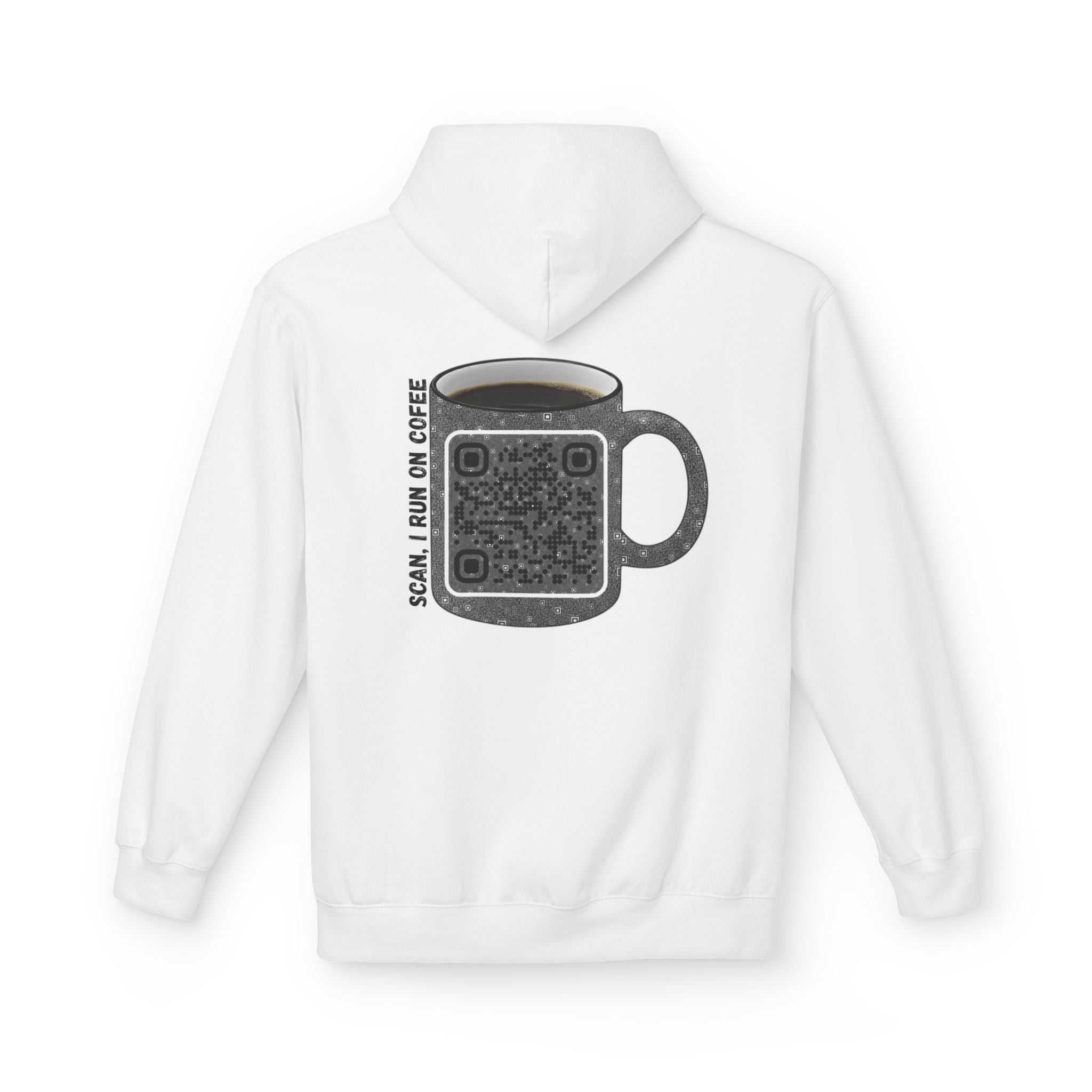 Caffeine QR Unisex Kangaroo Pockets Hoodie
