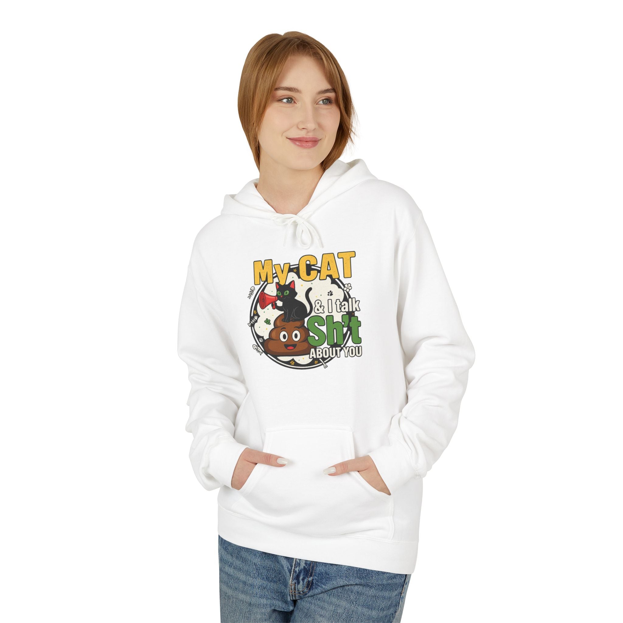 Cat Talk Sh*t Unisex Kangaroo Pocket Hoodie