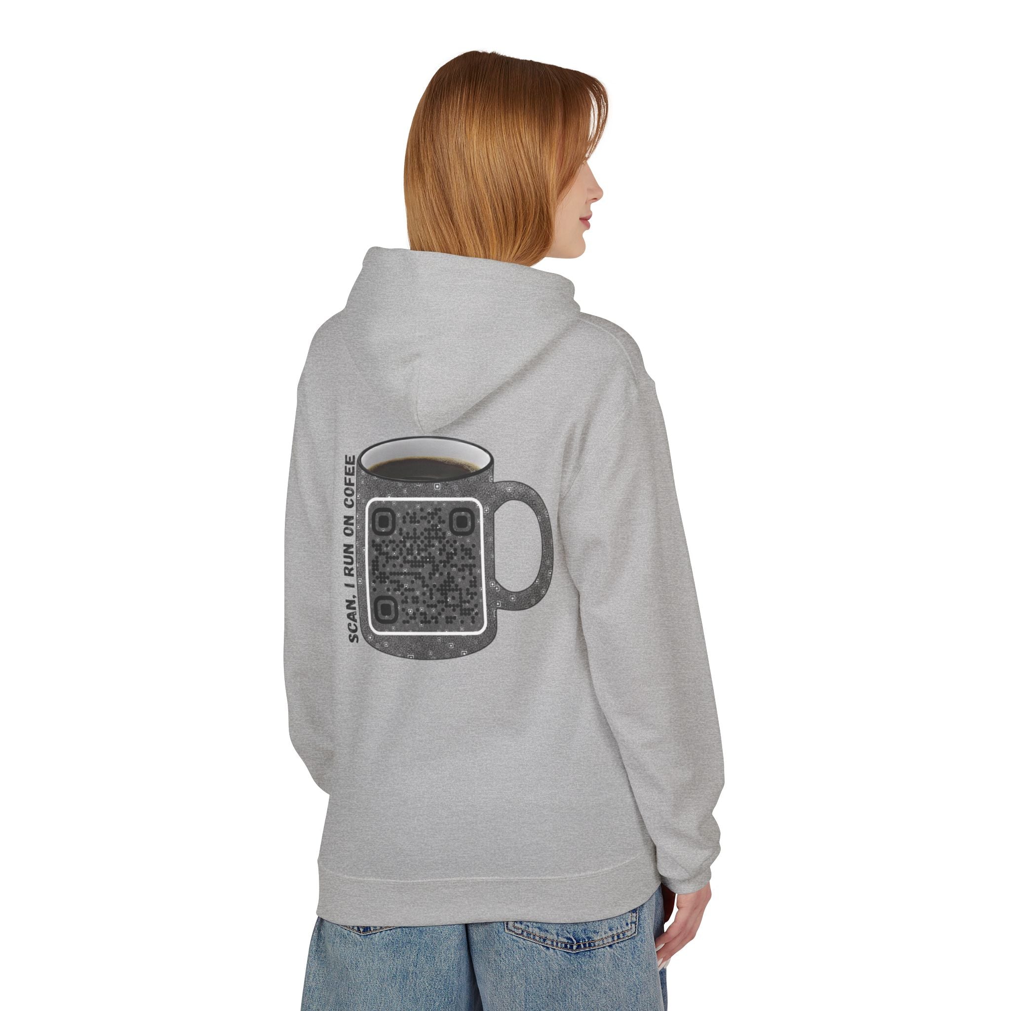 Caffeine QR Unisex Kangaroo Pockets Hoodie