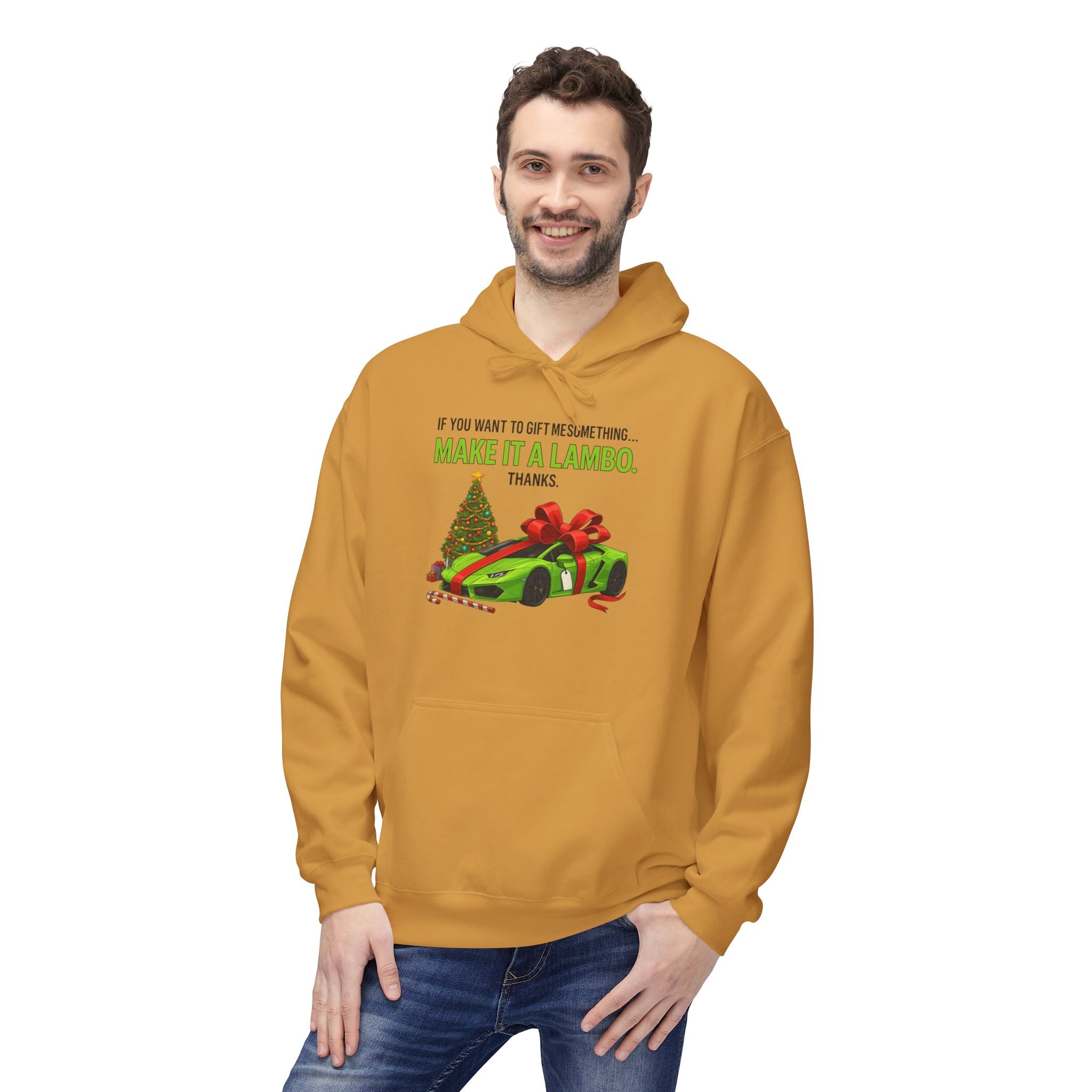 Christmas Gift Make It Lambo Unisex Kangaroo Pocket Hoodie