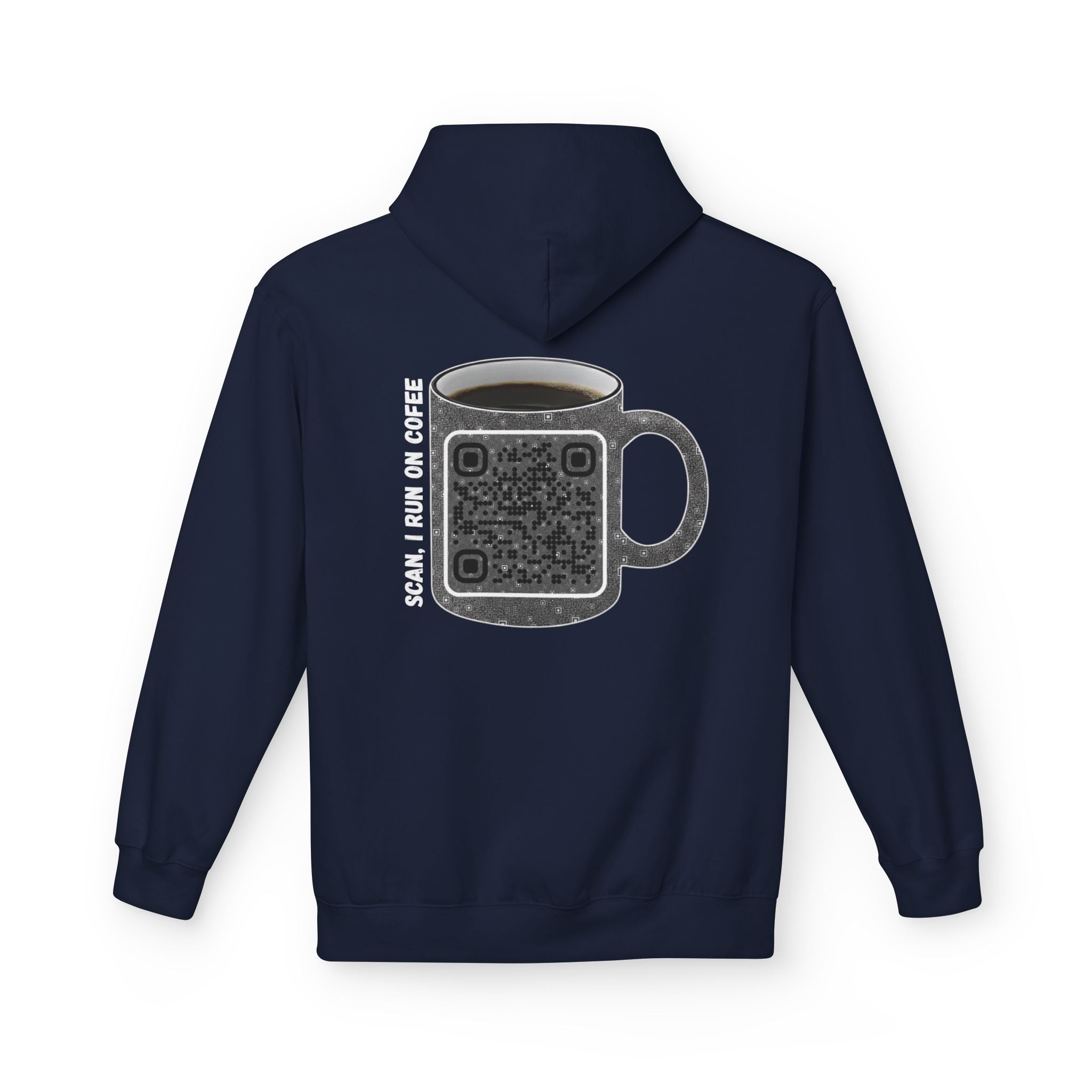 Caffeine QR Unisex Kangaroo Pockets Hoodie