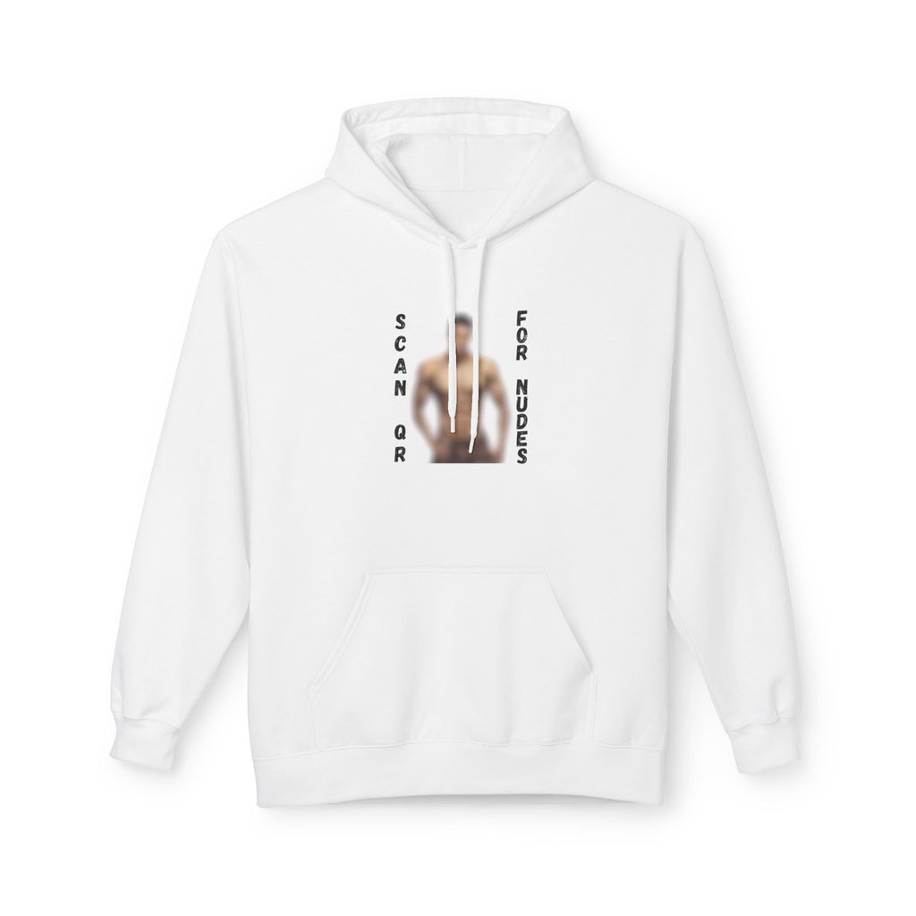 Scan For Nudes QR Man Kangaroo Pockets Hoodie