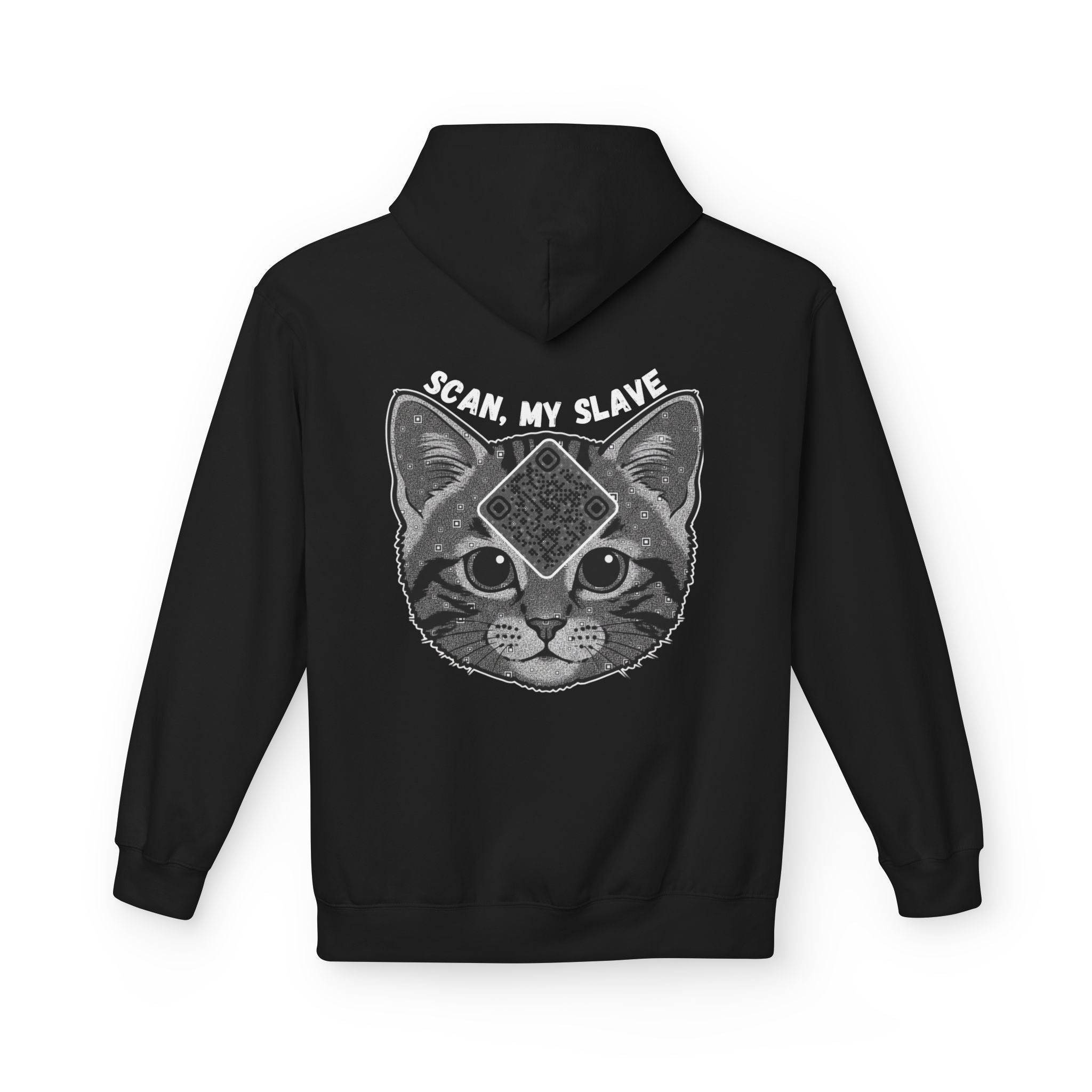 Cat QR Unisex Kangaroo Pockets Hoodie