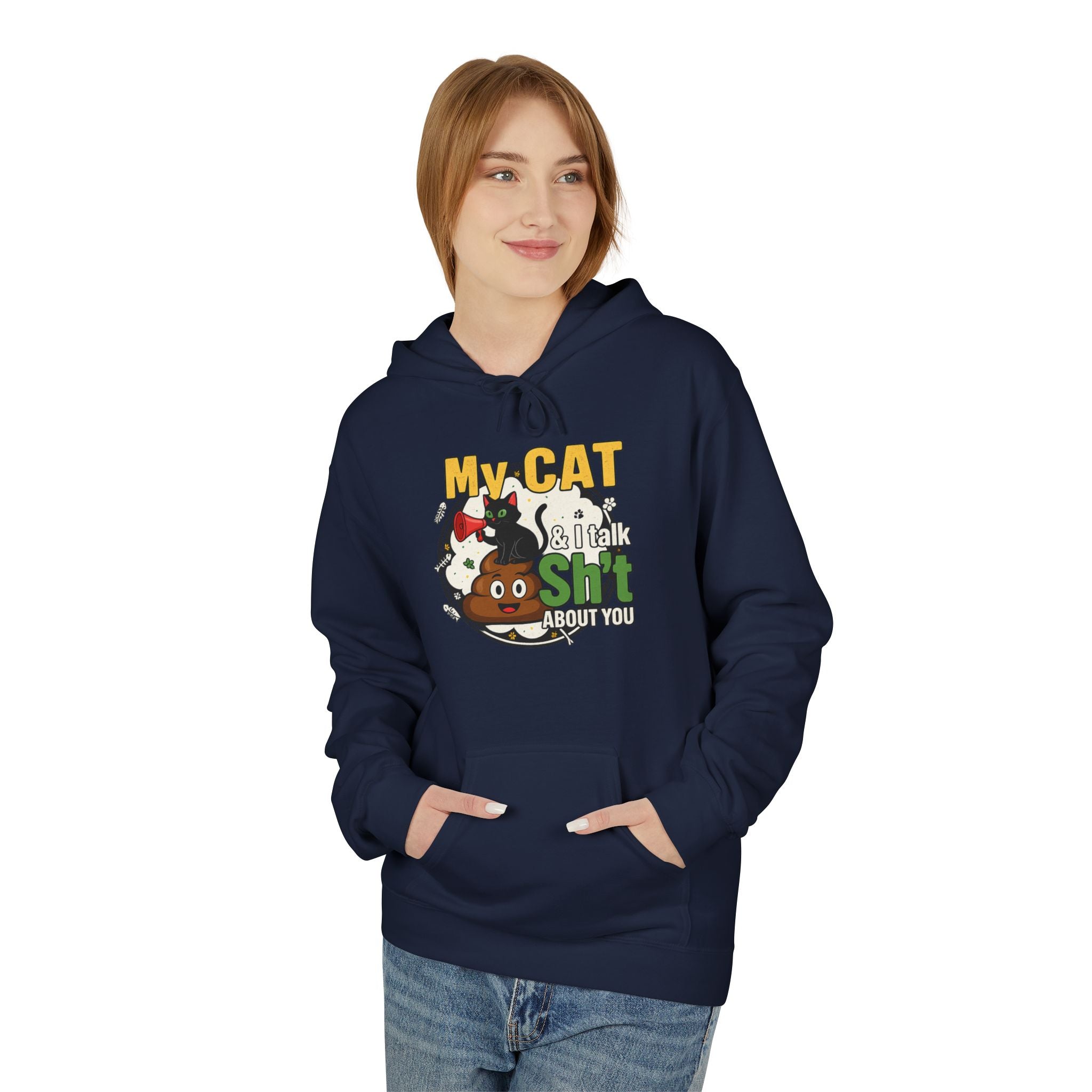 Cat Talk Sh*t Unisex Kangaroo Pocket Hoodie