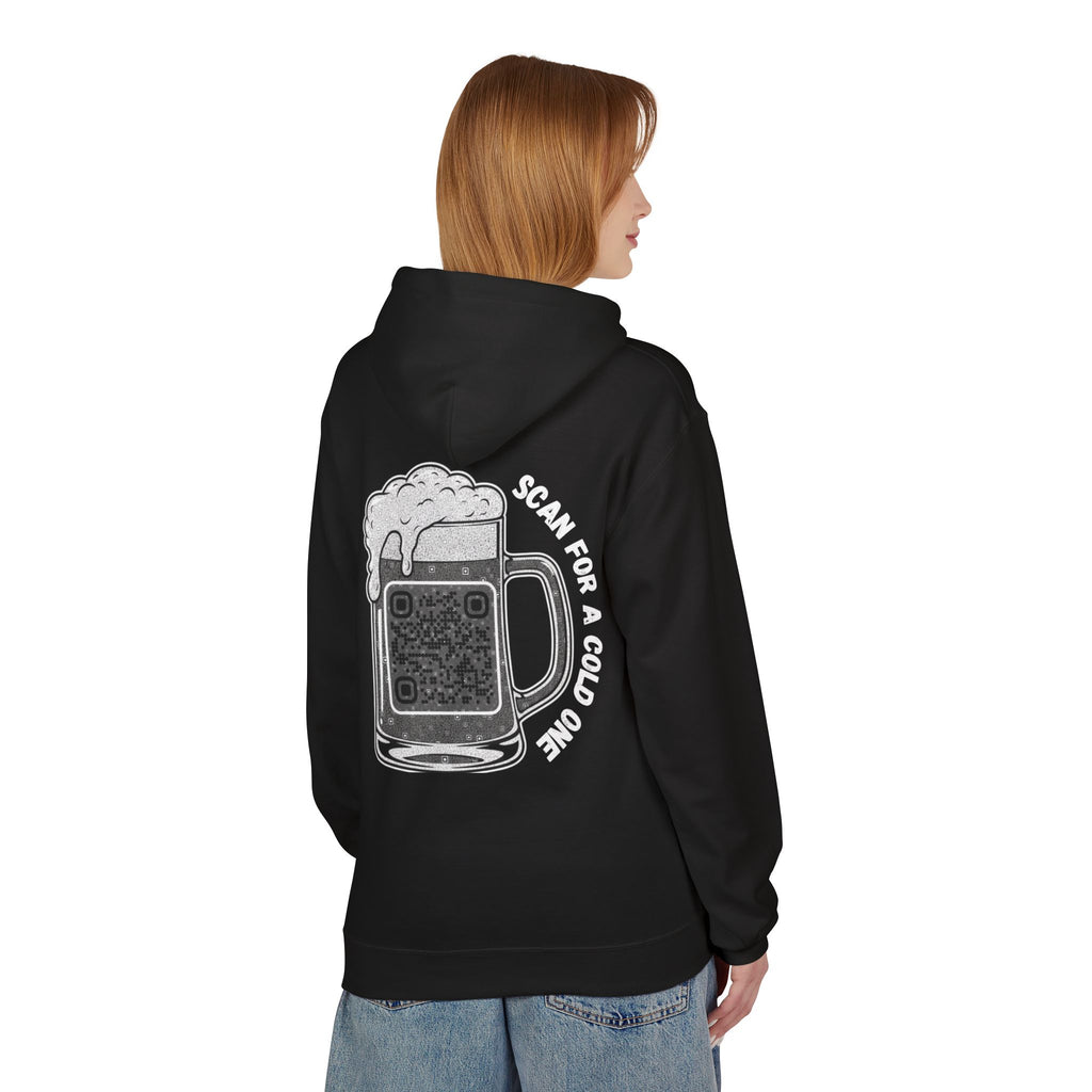 Beer Mug QR Unisex Kangaroo Pockets Hoodie