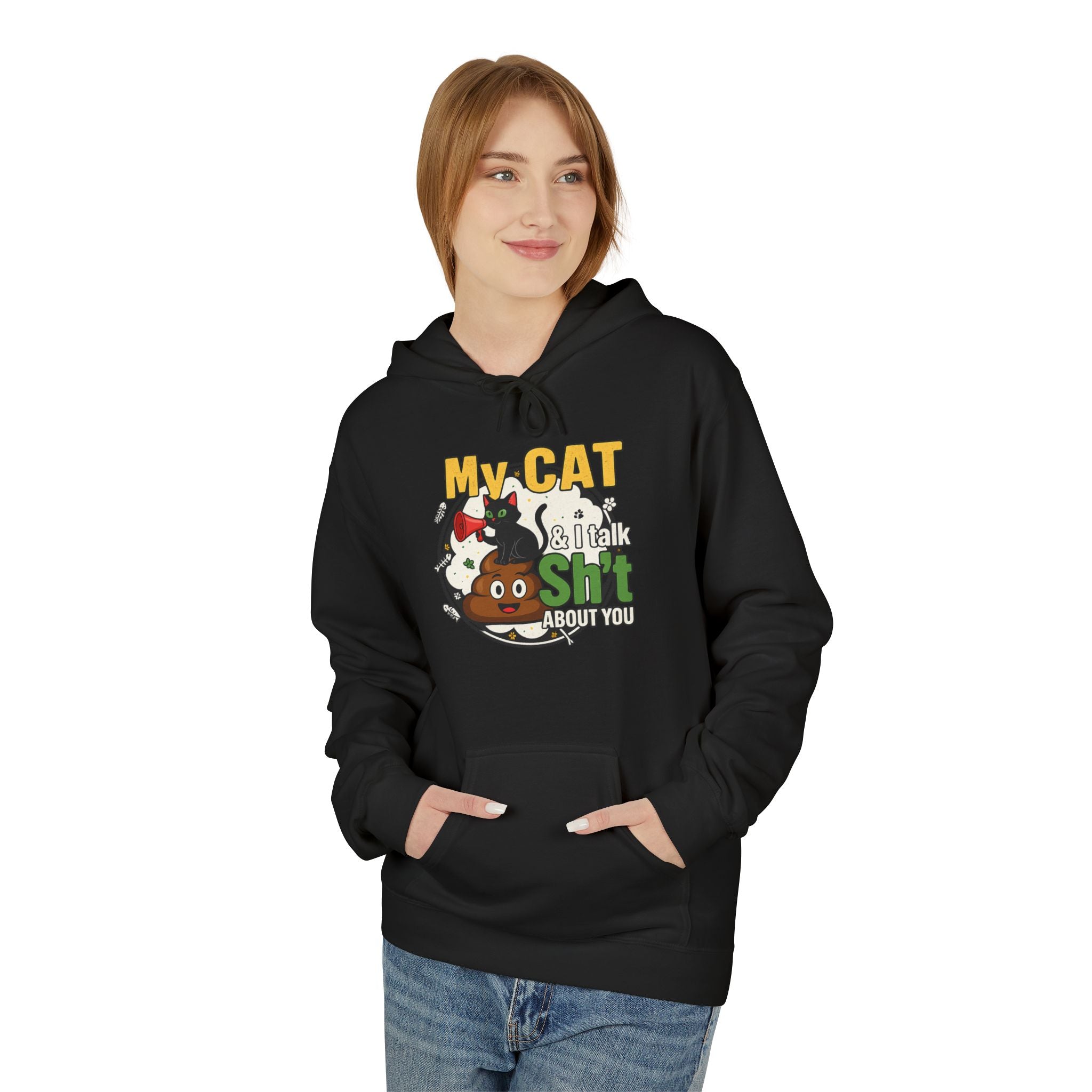 Cat Talk Sh*t Unisex Kangaroo Pocket Hoodie