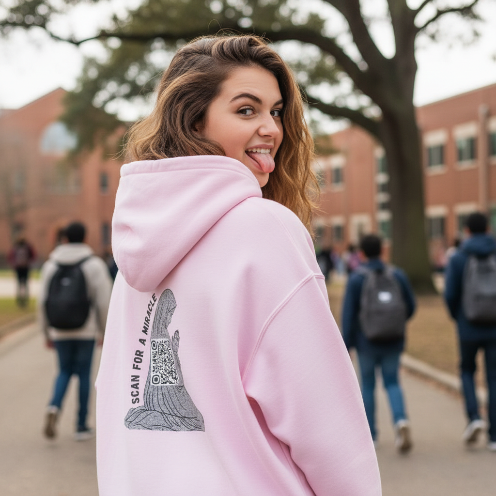 Miracle QR Unisex Kangaroo Pockets Hoodie