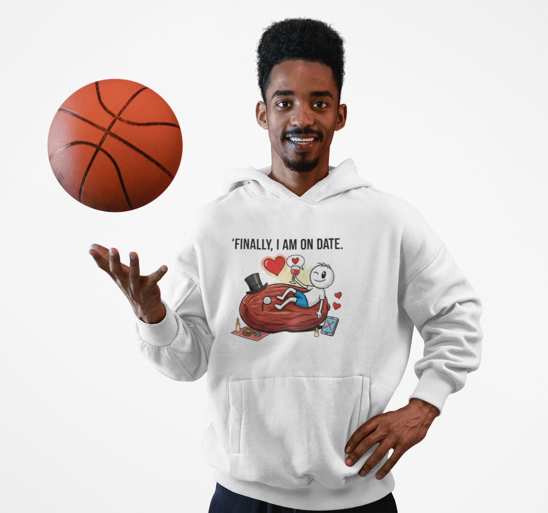 Finally On Date Man Kangaroo Pockets Hoodie