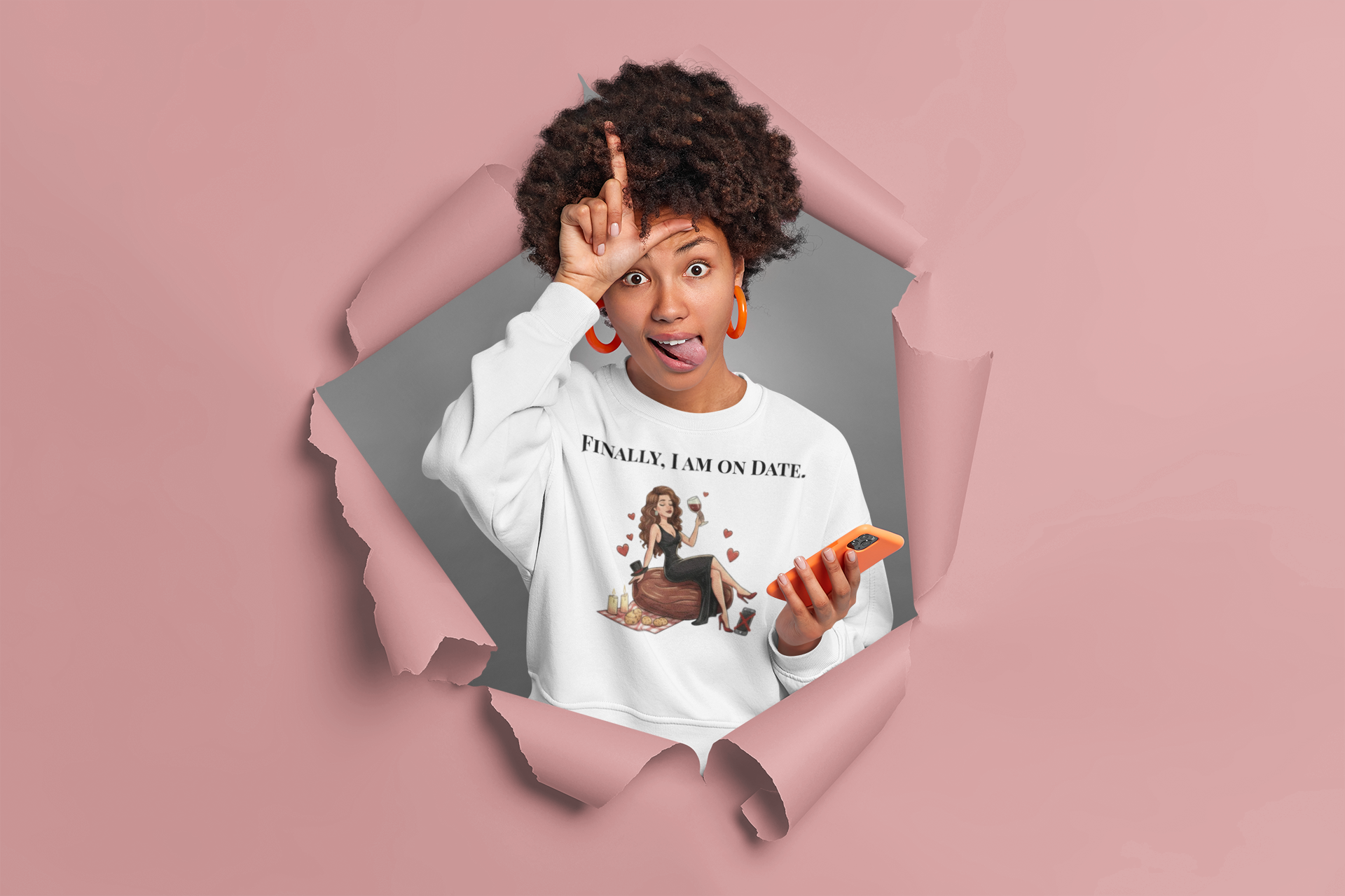 Finally On Date Woman Unisex Sweatshirt