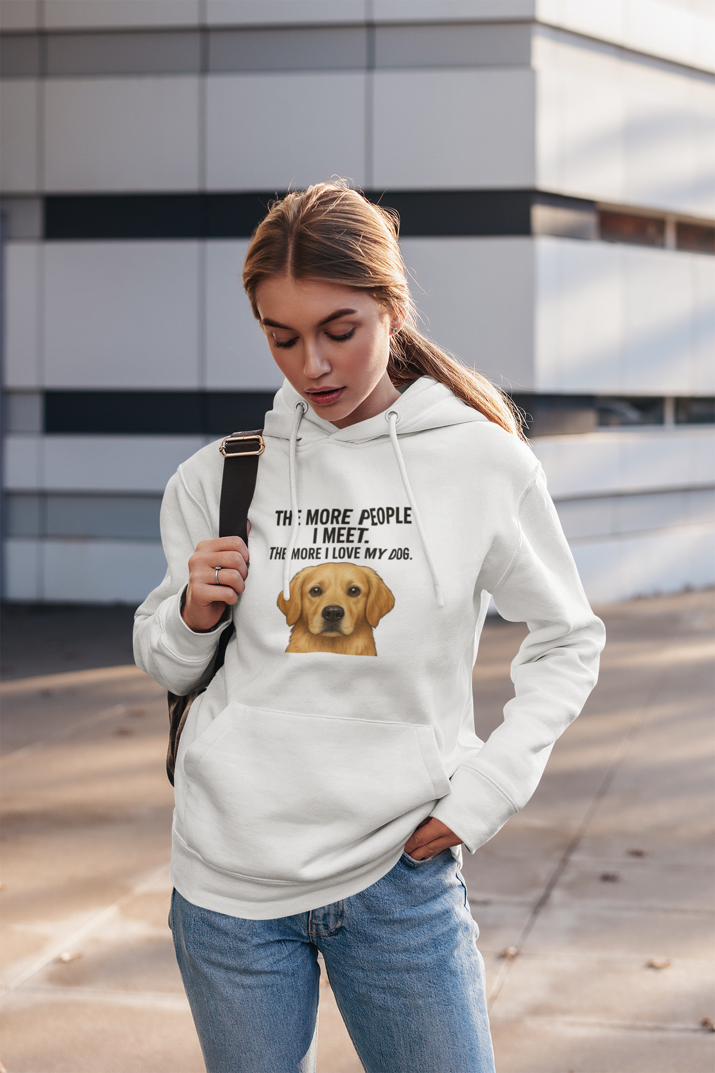 Love My Dog More Unisex Kangaroo Pocket Hoodie