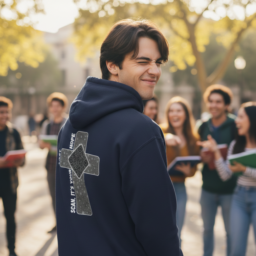 Faith QR Unisex Kangaroo Pockets Hoodie