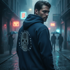 Skull QR Unisex Kangaroo Pockets Hoodie