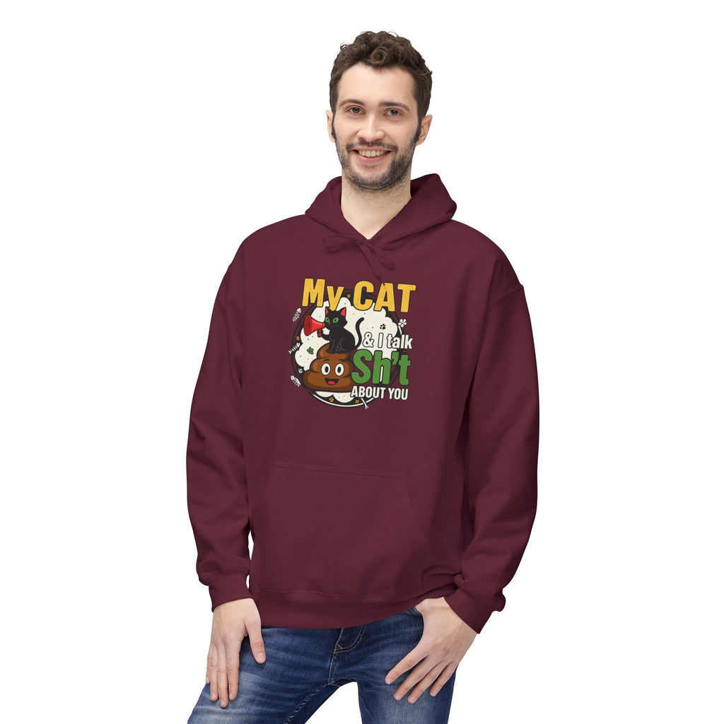 Cat Talk Sh*t Unisex Kangaroo Pocket Hoodie