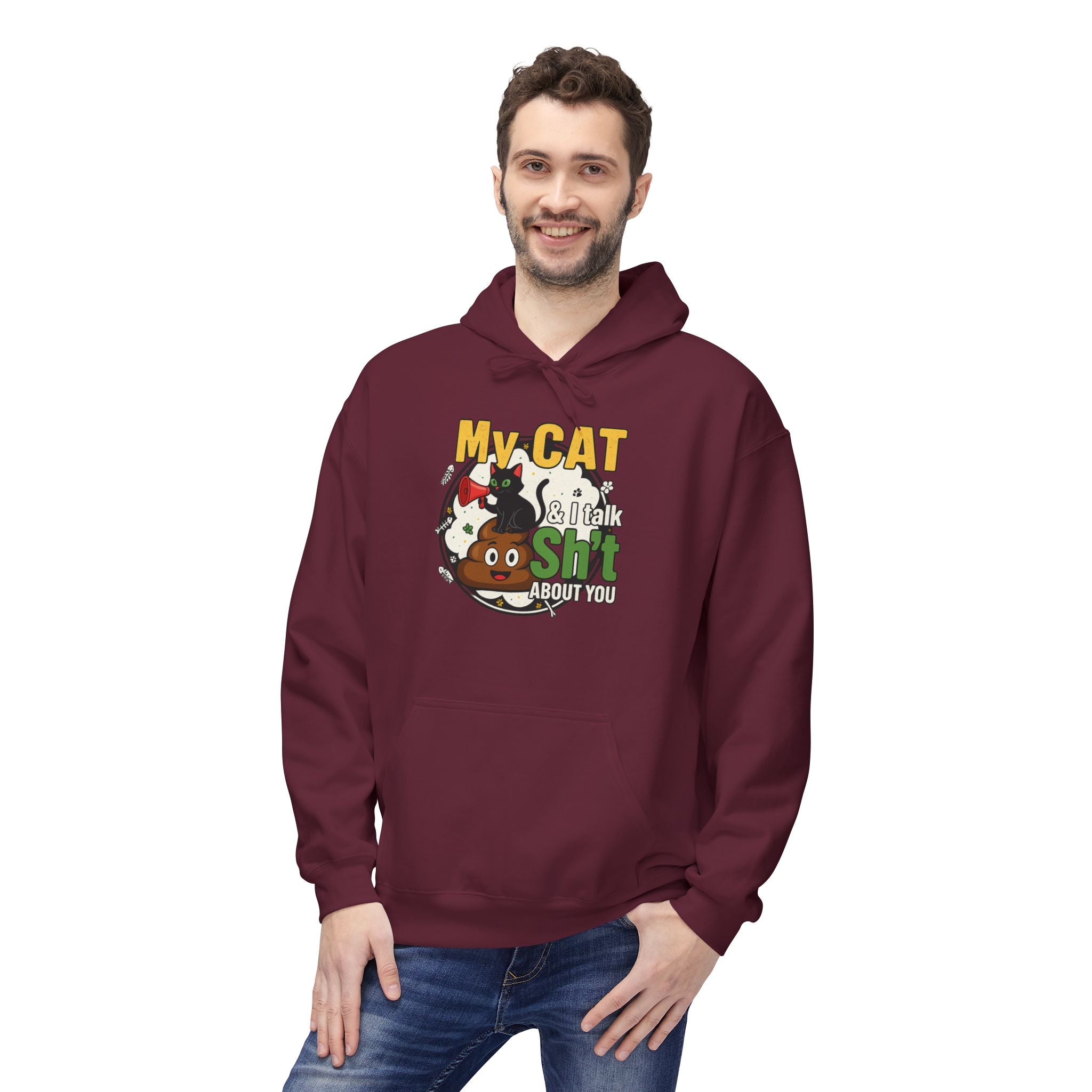 Cat Talk Sh*t Unisex Kangaroo Pocket Hoodie