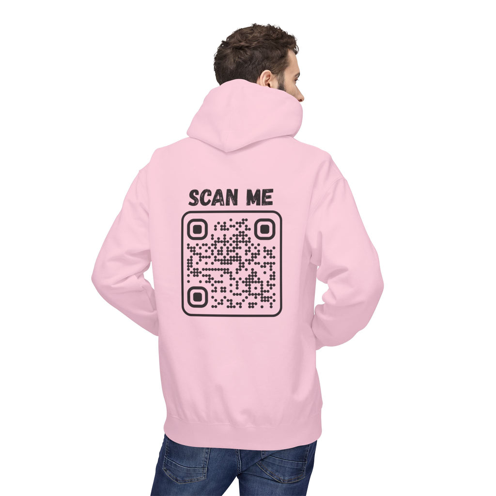 Scan For Nudes QR Man Kangaroo Pockets Hoodie