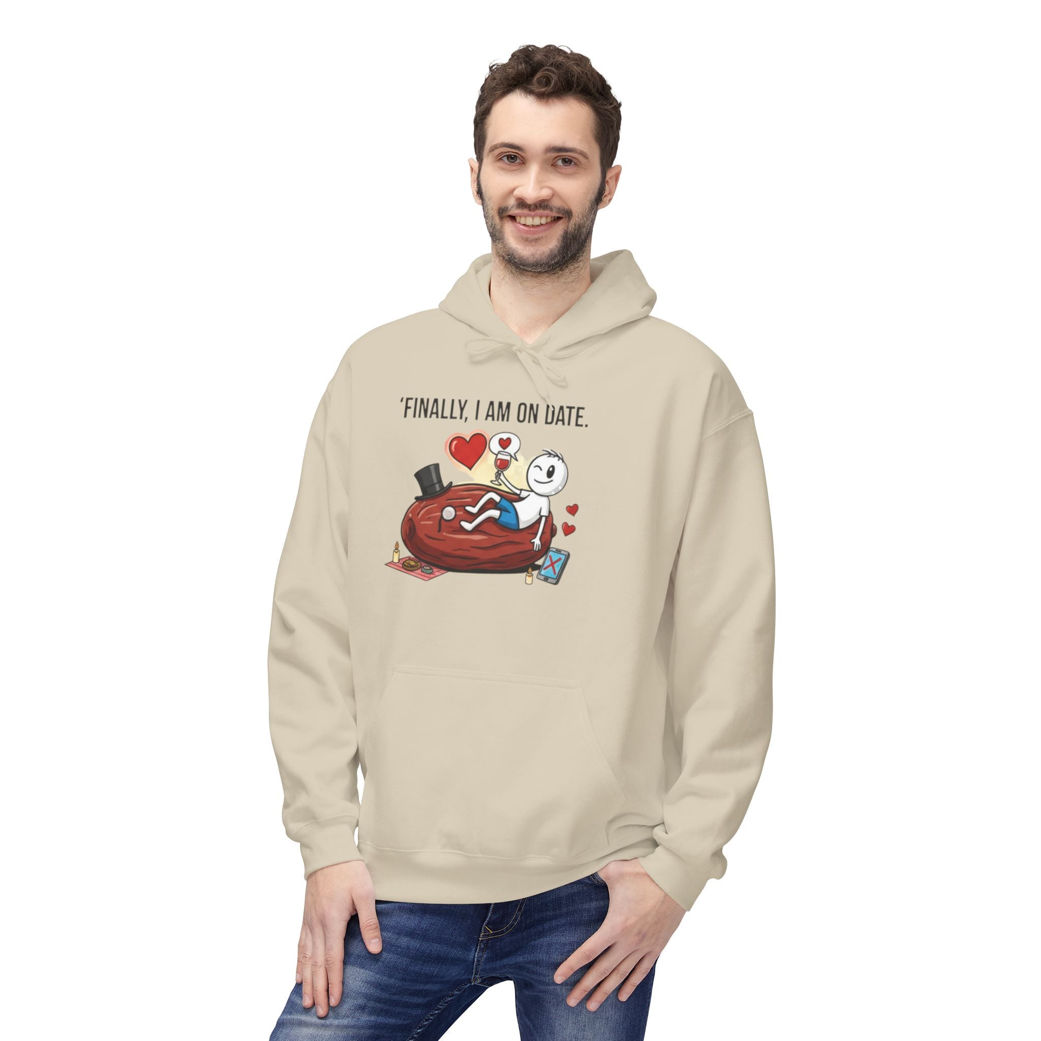 Finally On Date Man Kangaroo Pockets Hoodie