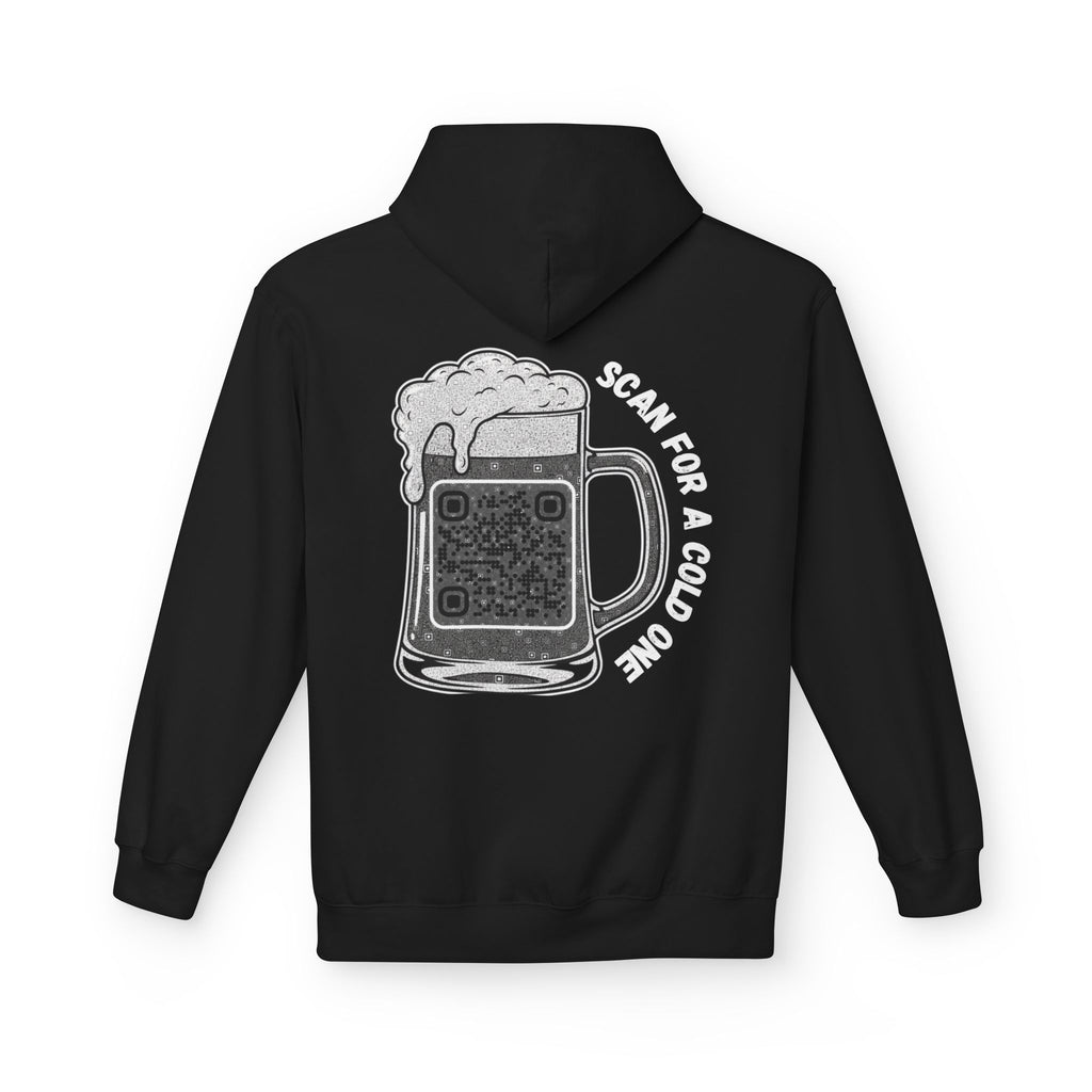 Beer Mug QR Unisex Kangaroo Pockets Hoodie