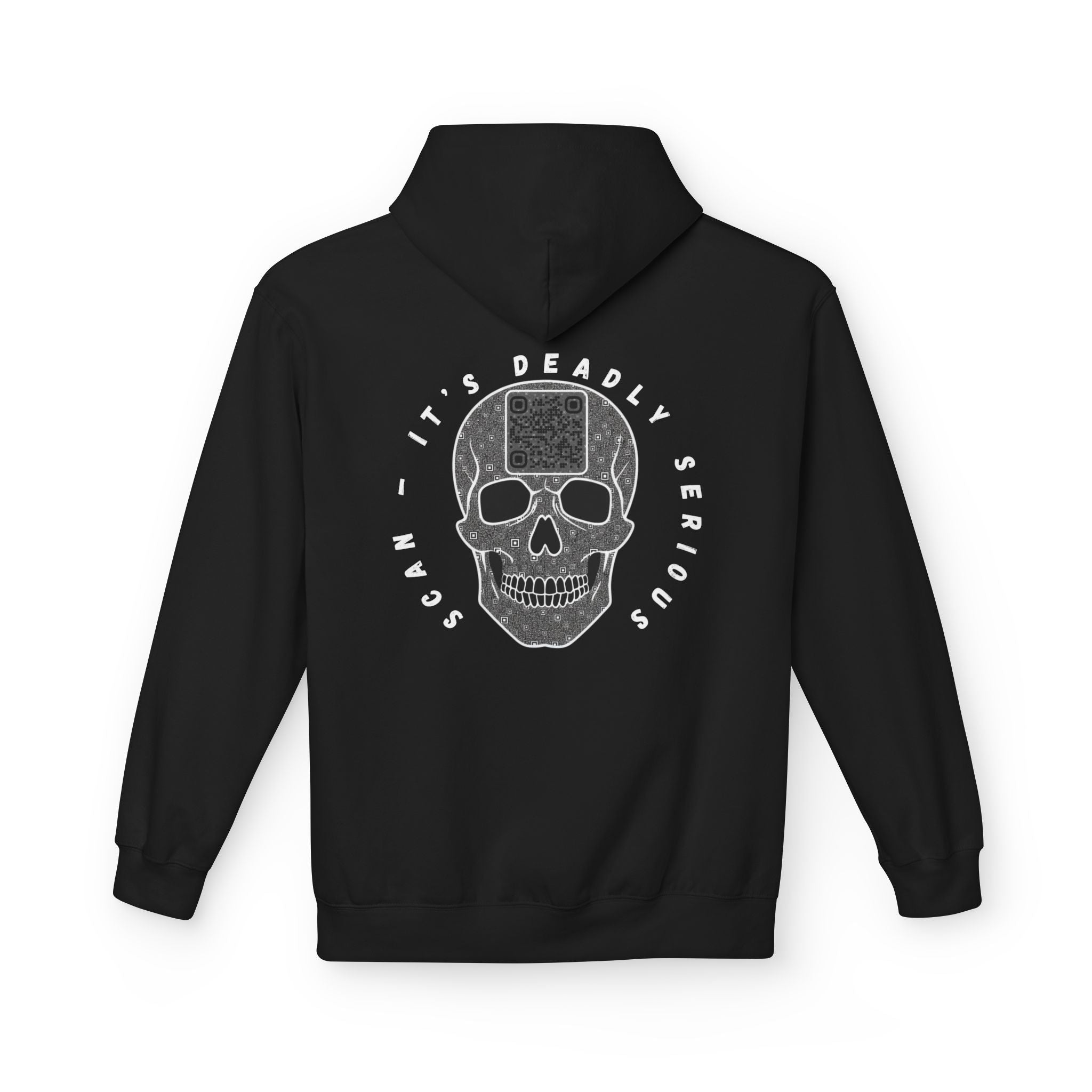 Skull QR Unisex Kangaroo Pockets Hoodie